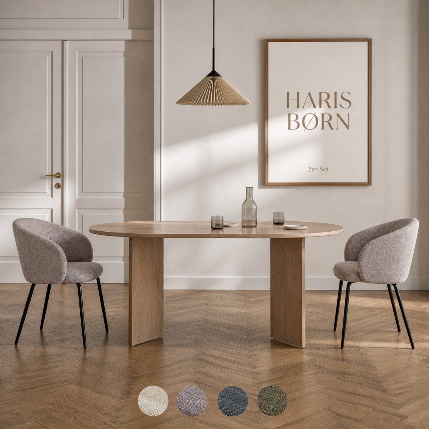 Haris Børn Esszimmerstuhl NØR (versch. Farben) - Bequeme Polster Esszimmerstühle mit Armlehne (Set, 2 St), Premium Esstisch Stühle & Wohnzimmerstühle - Moderne Stühle Esszimmer