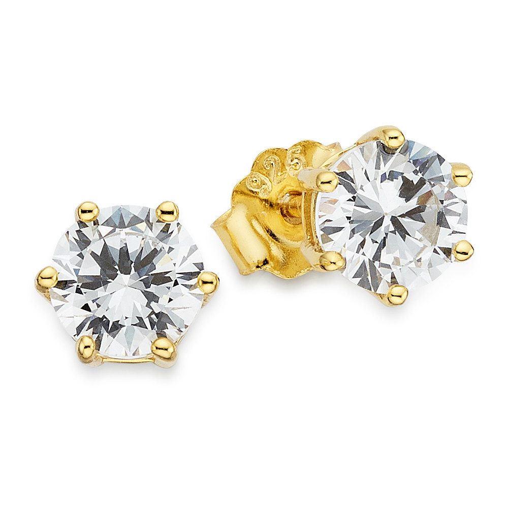 Paar Ohrstecker Schmuck Geschenk Silberohrstecker gelbgoldfarben vergoldet