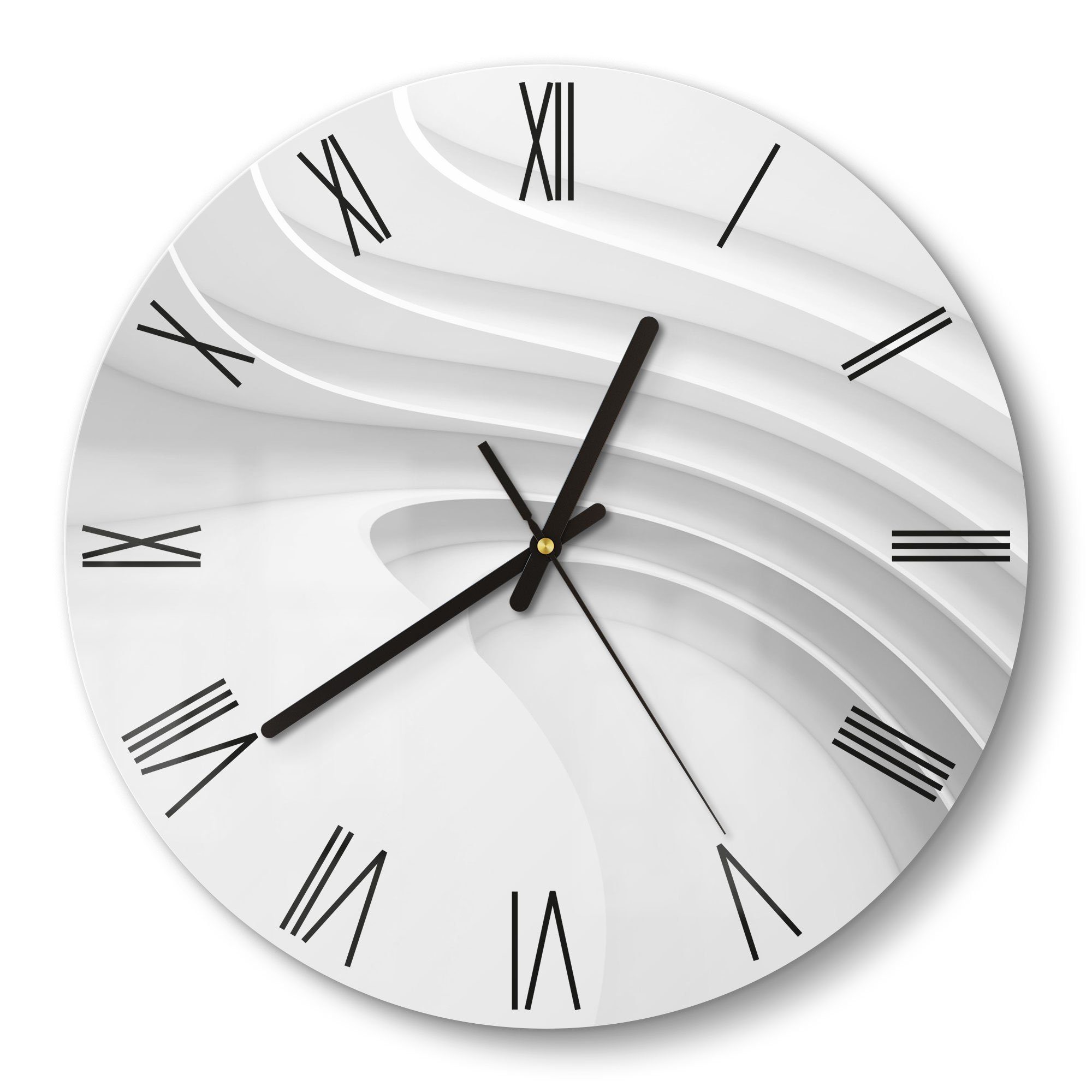 DEQORI Wanduhr 'Fließende Lamellenlinien' (Glas Glasuhr günstig online kaufen