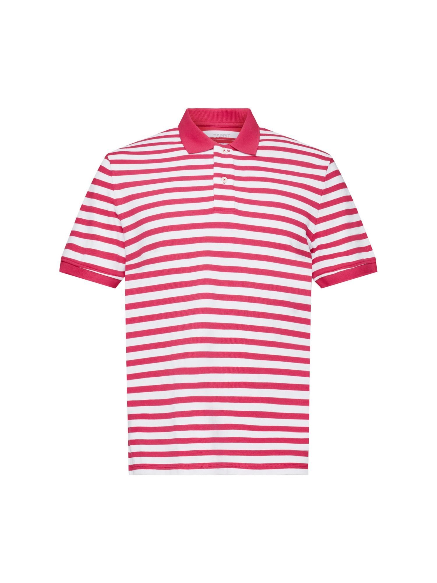 Esprit Poloshirt Slim-Fit-Poloshirt DARK Gestreiftes PINK