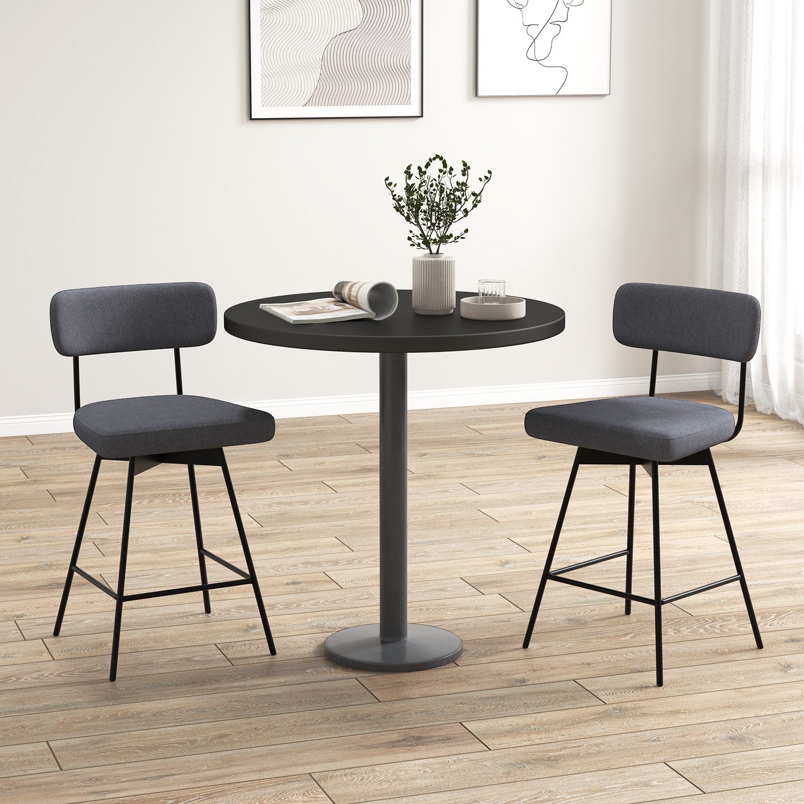 KOMFOTTEU Barhocker (2er-Set), Küchenstühle drehbar, mit günstig online kaufen