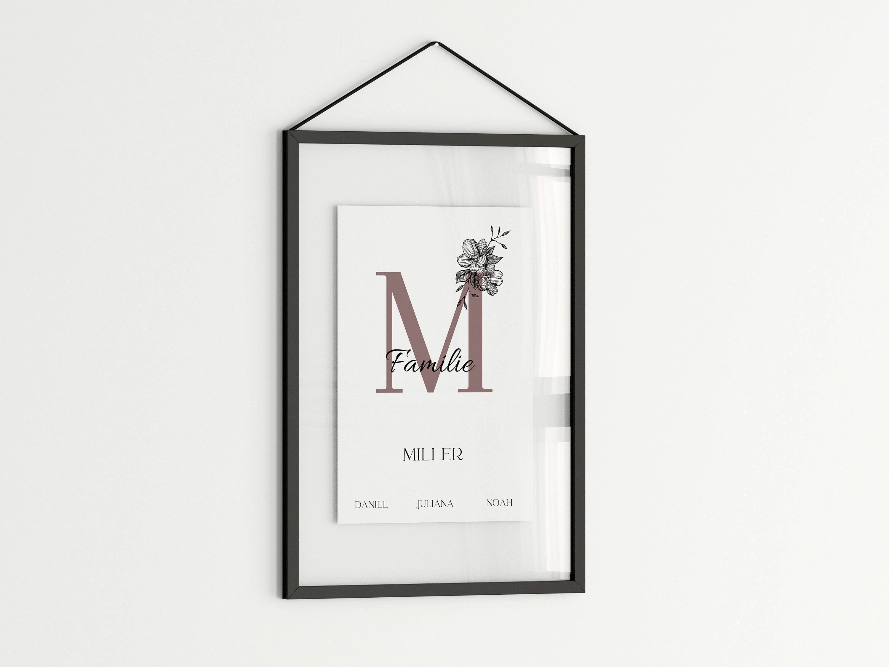 JUSTGOODMOOD Poster Familie Personalisiert Namen Familiengeschenk Wohnzimmer Schlafzimmer, (1 St)