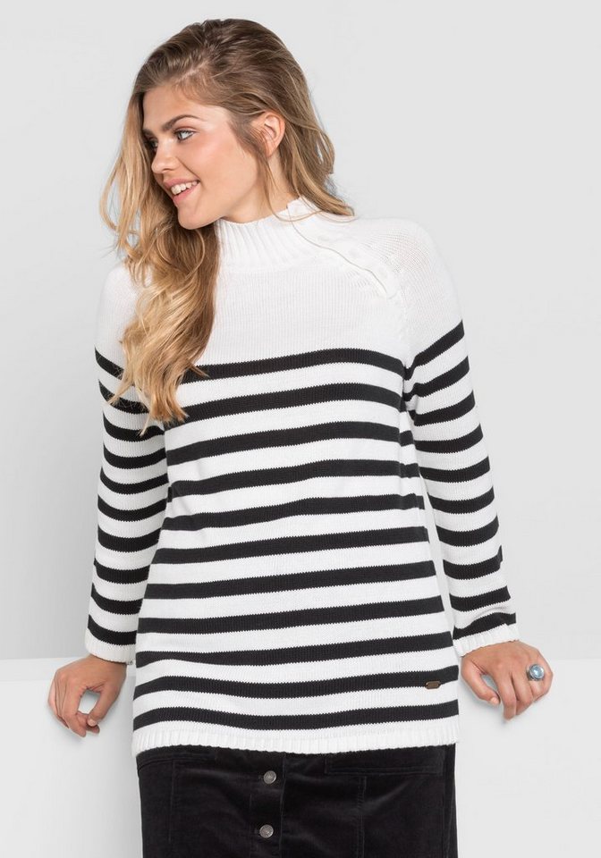 Sheego Stehkragenpullover Sheego Stehkragenpullover