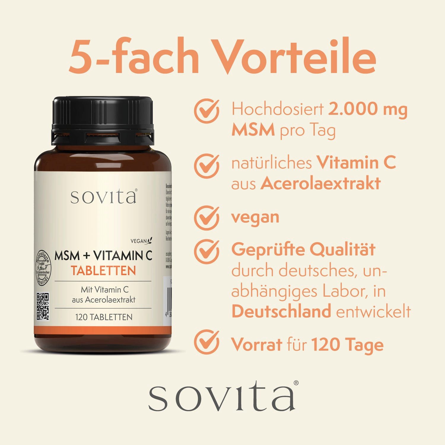 Ascopharm sovita MSM + Vitamin C Tabletten 1, 1 er