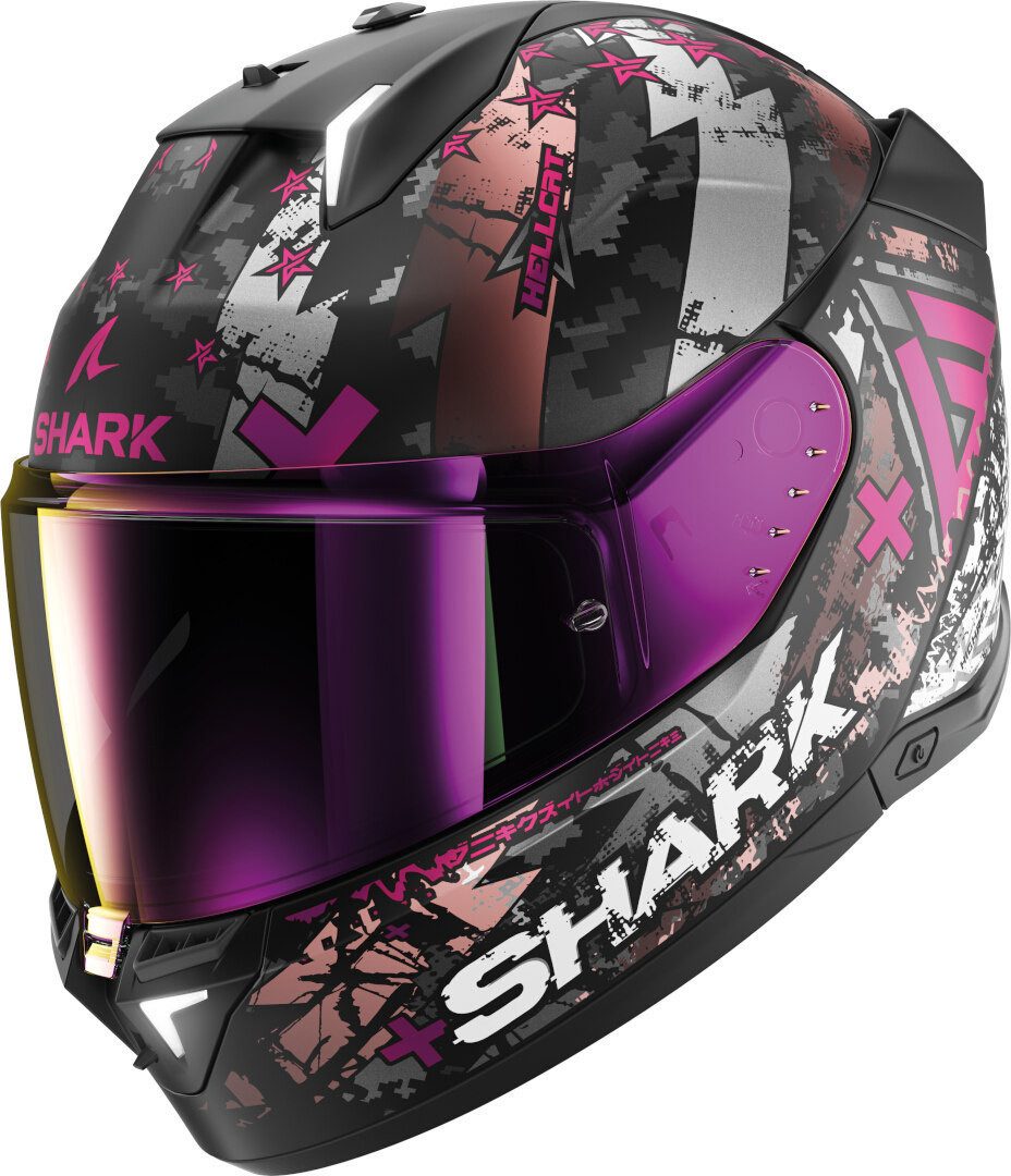 Shark Motorradhelm Skwal i3 Hellcat Helm, geeignet für Brillenträger,Pinlockscheibe enthalten,integriertes