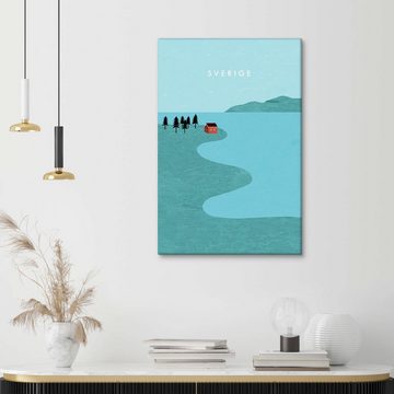 Posterlounge Leinwandbild Katinka Reinke, Schweden Illustration, Wohnzimmer Minimalistisch Grafikdesign