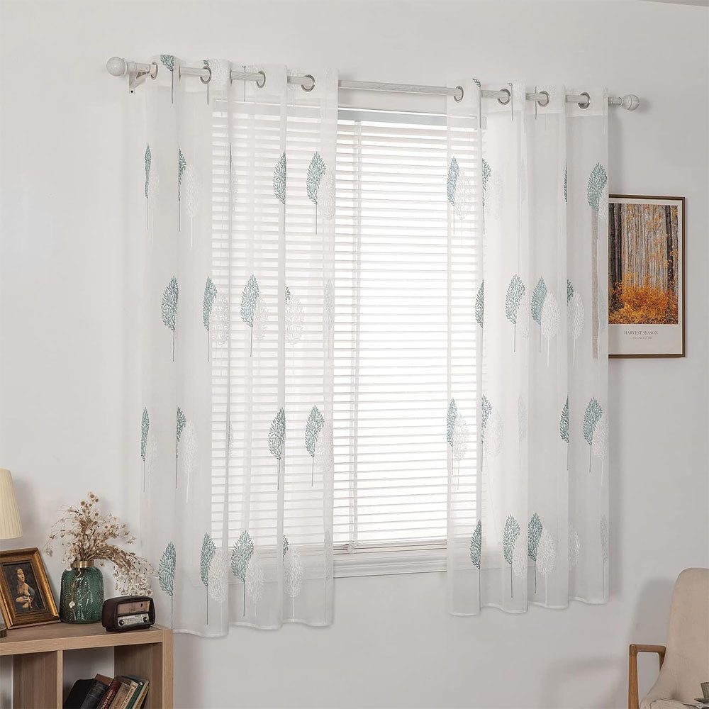 NUODWELL Gardine 2er Set Wohnzimmer Vorhänge, günstig online kaufen