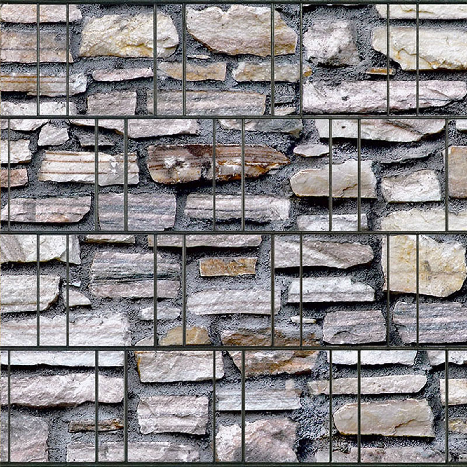 zaunzu Sichtschutzstreifen Marmormauer bedruckter Sichtschutz 2,5m x 2,0m, (1 Rolle, Motivdruck Sichtschutzstreifen), Beidseitiger Druck für Doppelstabgitter