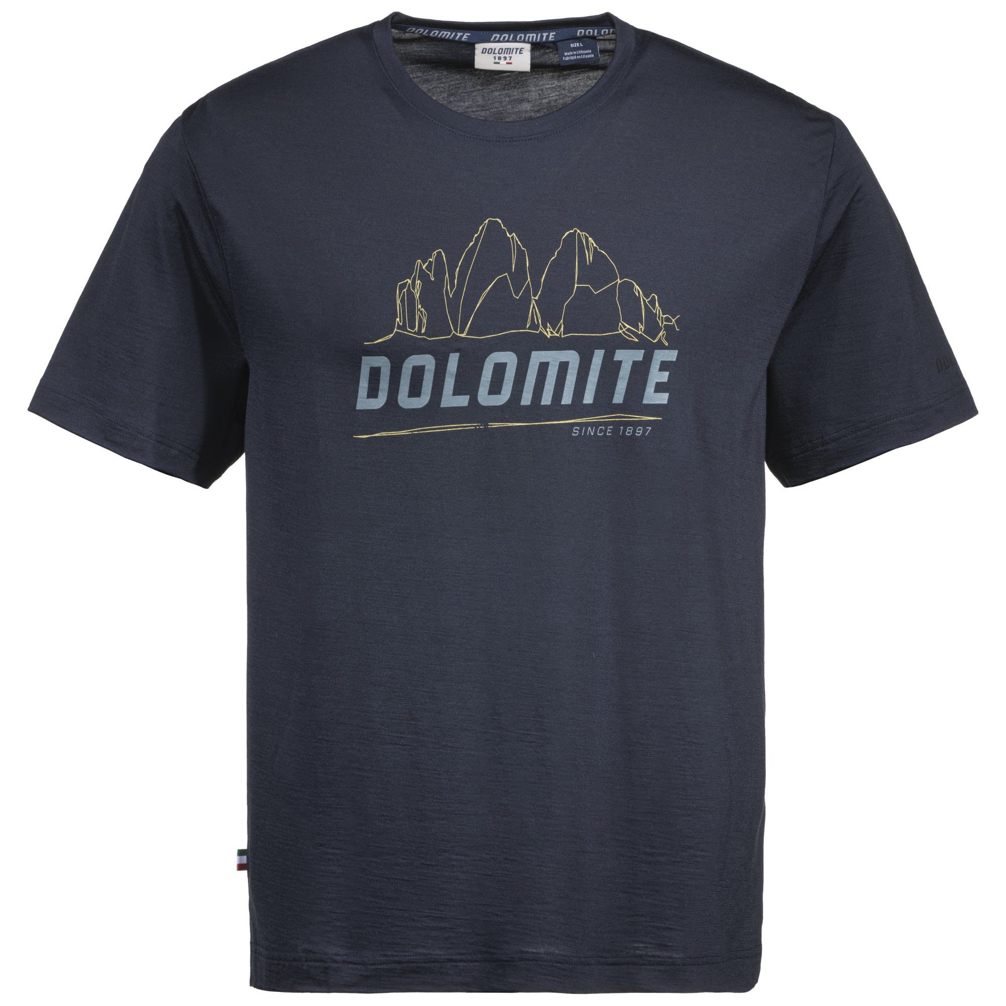 Short-sleeve Blue Merino Wood Cristallo T-Shirt Dolomite Tee M Dolomite