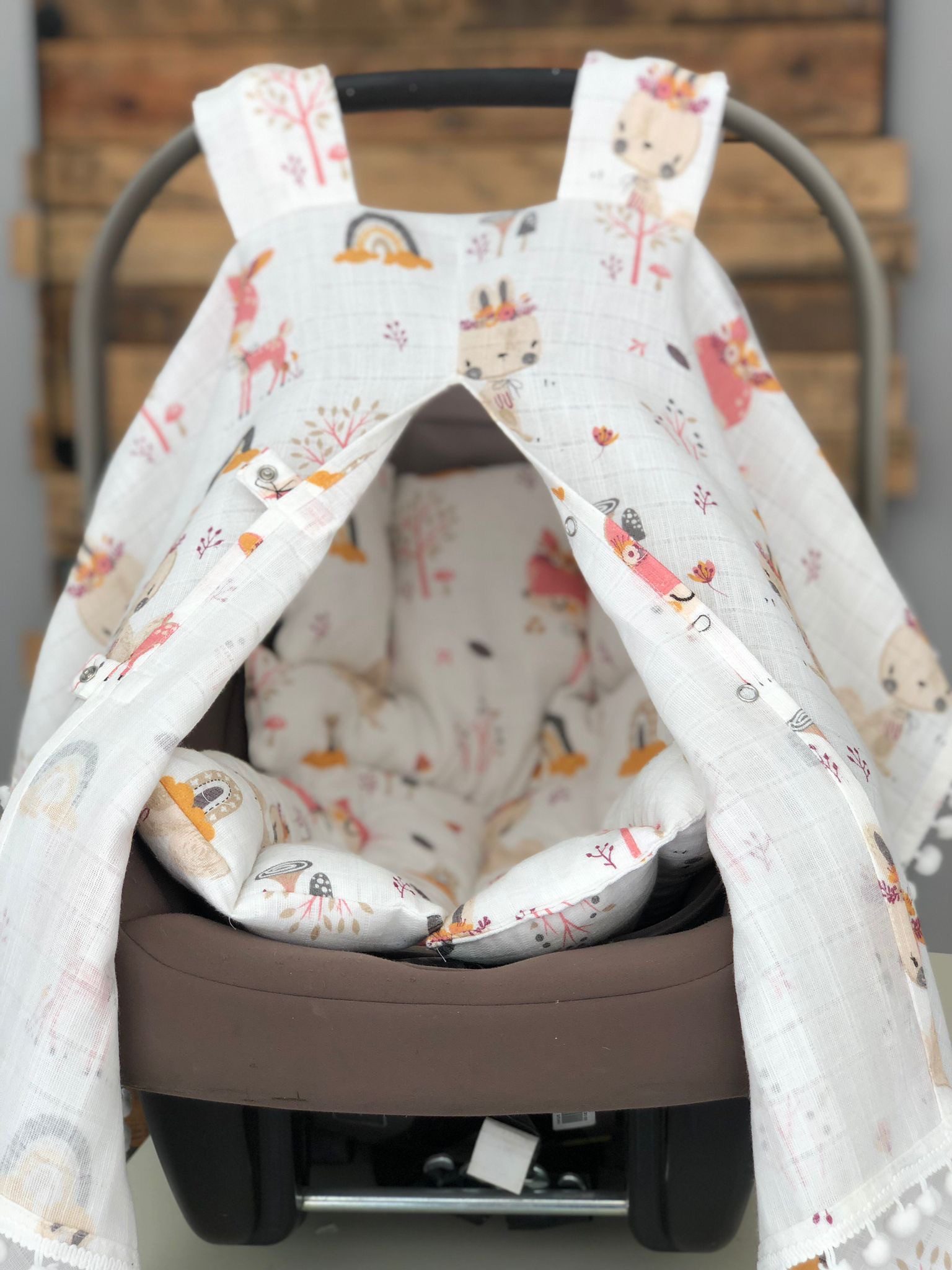 Baby Fancyroom Babyschale Чаши Set Sichtschutz Sitzauflage Einschlagdecke Maxi Cosi, ab: ab Geburt, (2-tlg., Sonnenschutz und kuschelige Sitzauflage), Musselin, Ersatz für Einschlagdecke