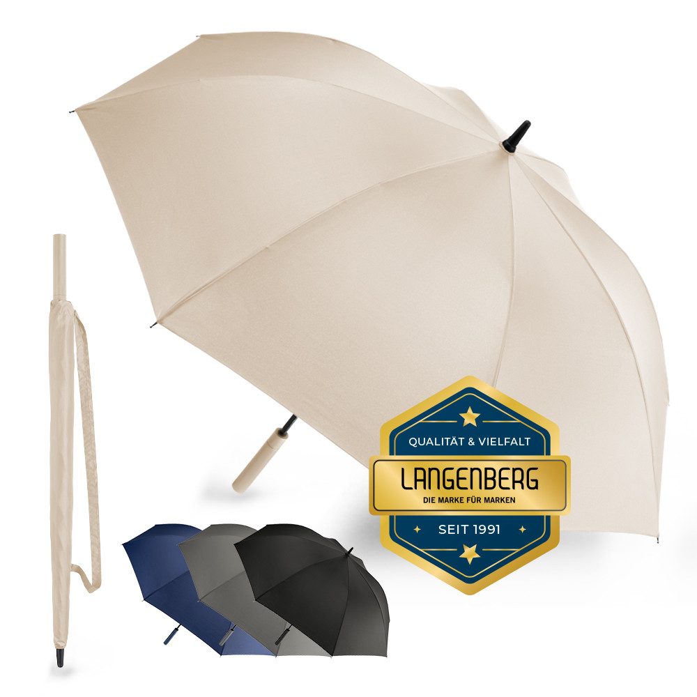 Langenberg Stockregenschirm LANGENBERG Regenschirm groß mit [Ø138 CM SPANNWEITE] Sturmfest, ☑ UNSERE EMPFEHLUNG