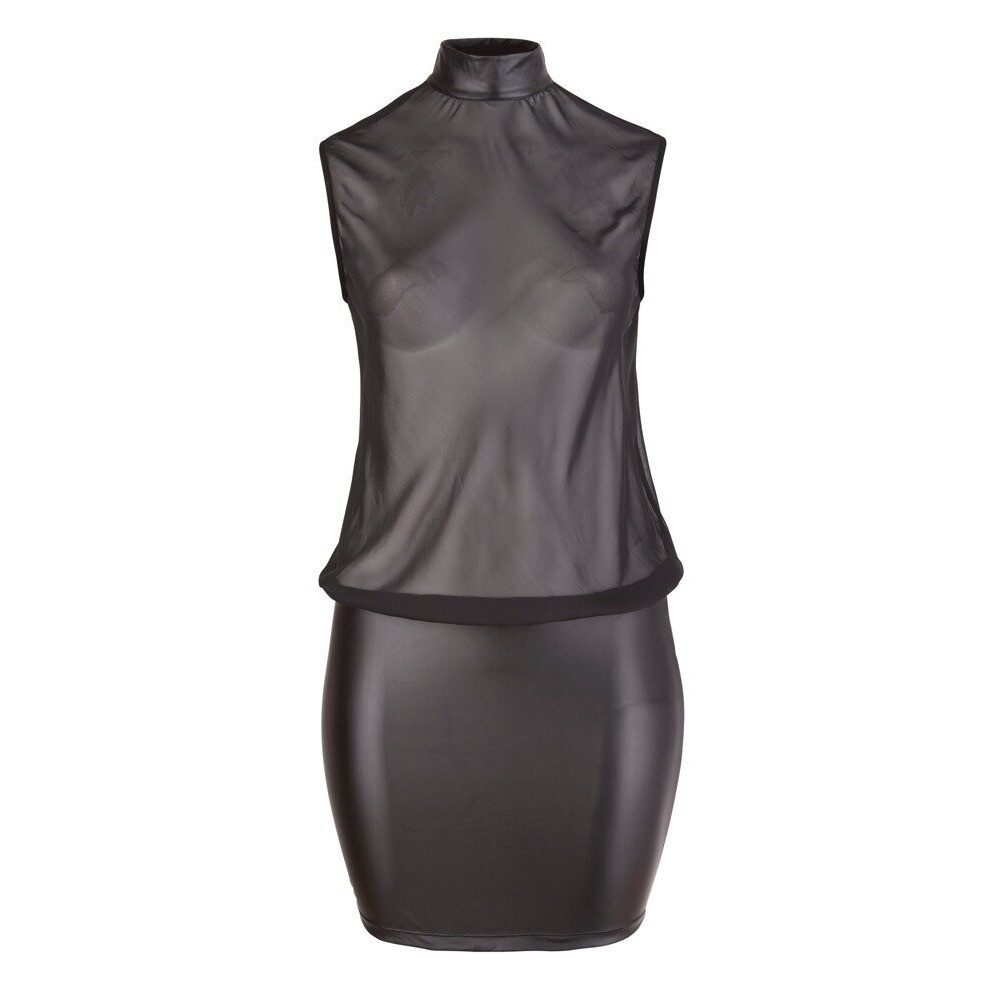 Cottelli Collection Minikleid Kleid transparent schwarz 2XL
