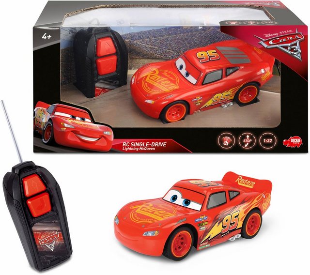 Image of Dickie 203081000 - Disney Cars 3 - Lightning McQueen Single Drive, Auto mit Fernbedienung
