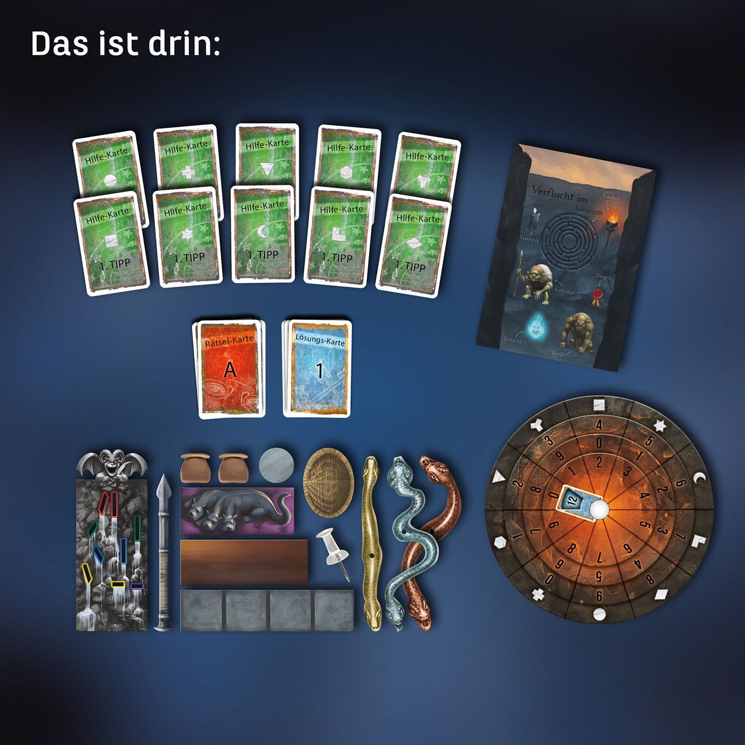 Kosmos Spiel EXIT, Das verfluchte Labyrinth, Rätselspiel, Made in Germany
