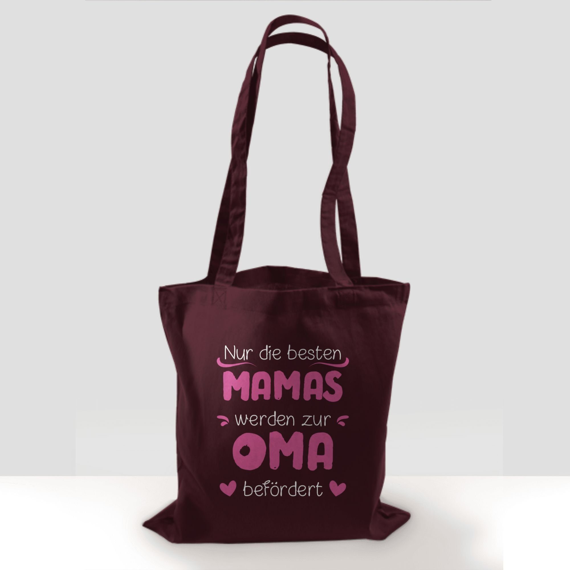 Shirtracer zur Geschenk Nur Mamas die Umhängetasche befördert Oma besten werden rosa Bordeauxrot Oma weiß, 3