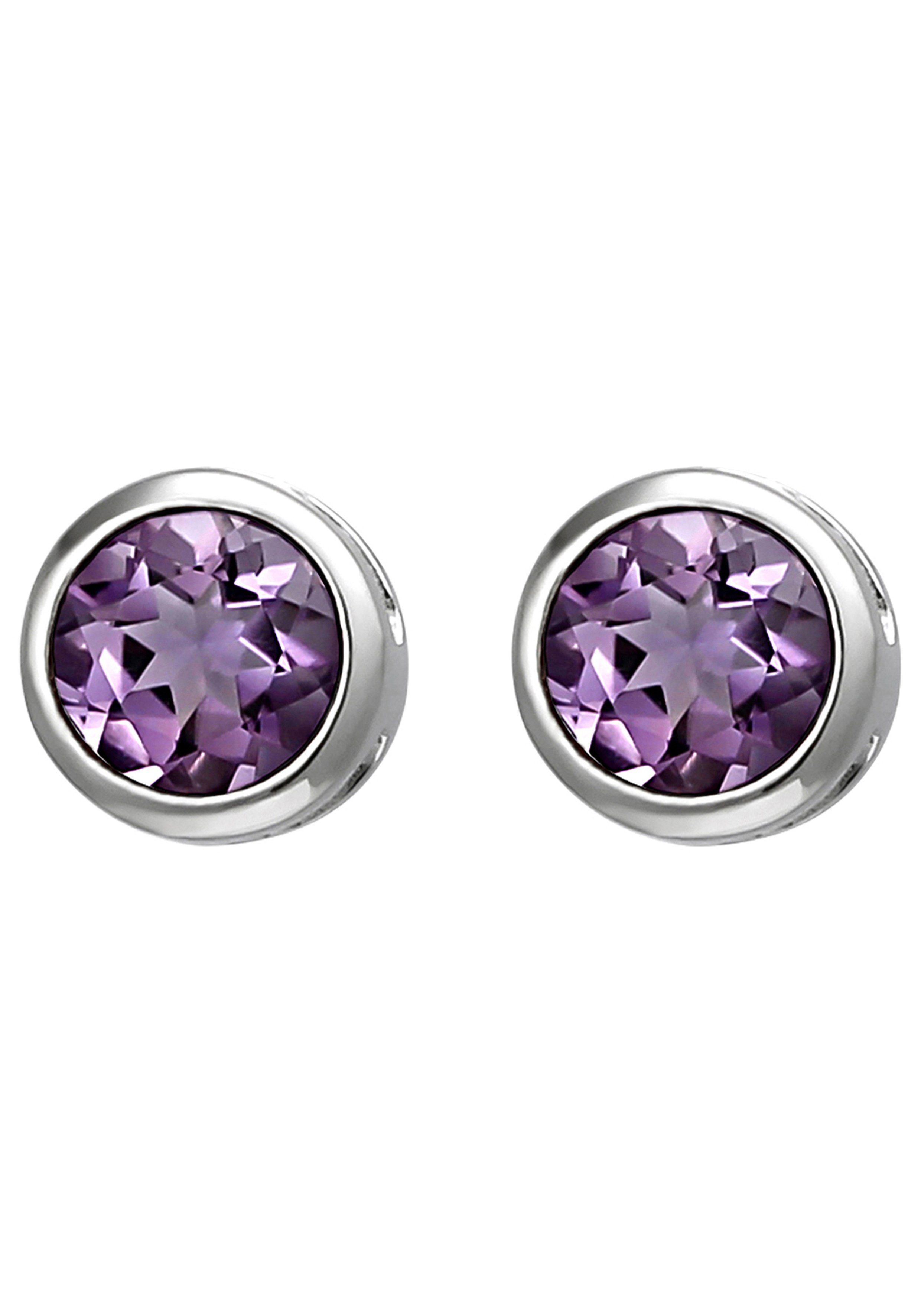 JOBO Paar Ohrstecker, 925 Silber mit Amethyst günstig online kaufen