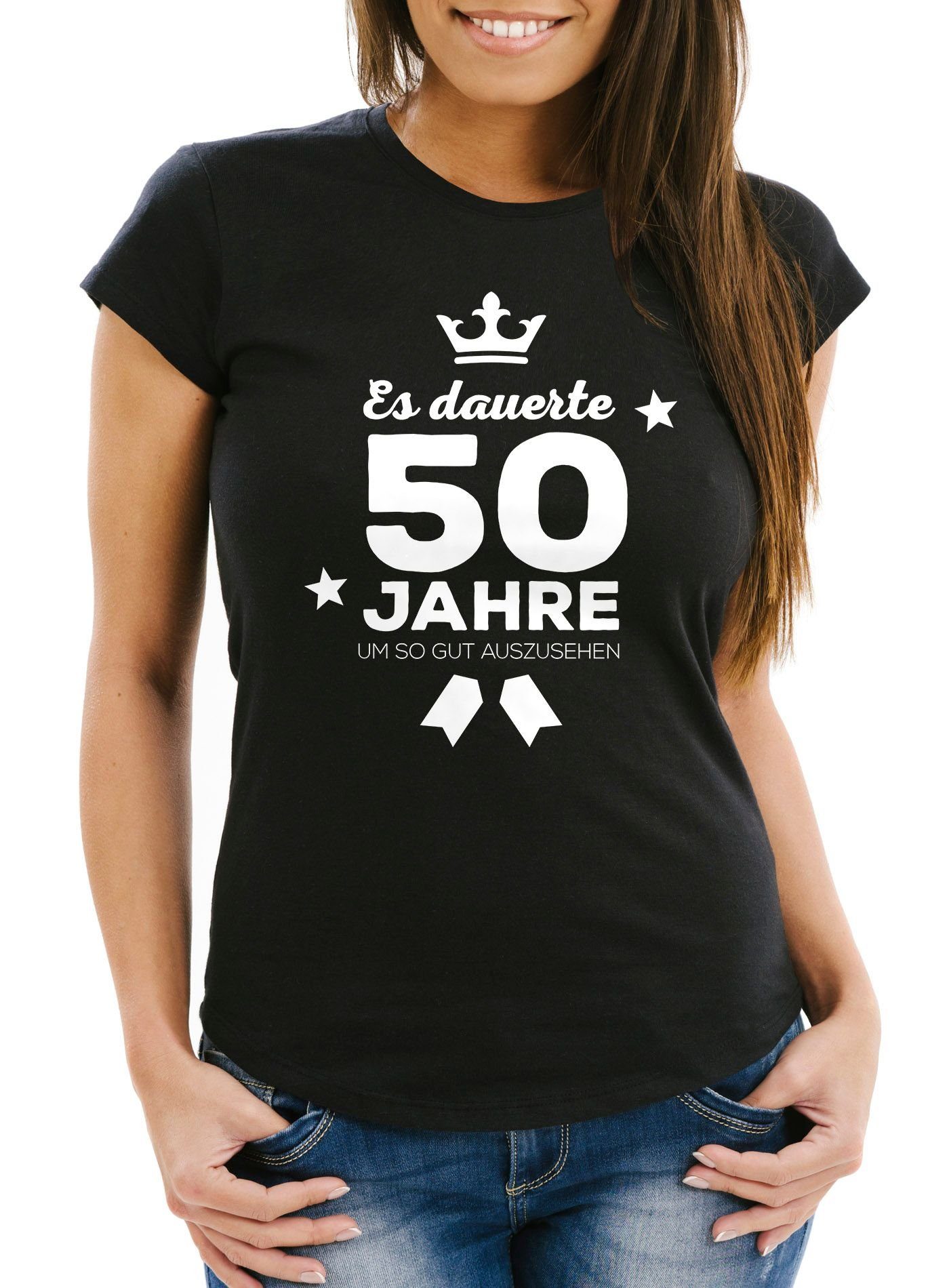 MoonWorks Print-Shirt Damen T-Shirt runder Geburtstag günstig online kaufen