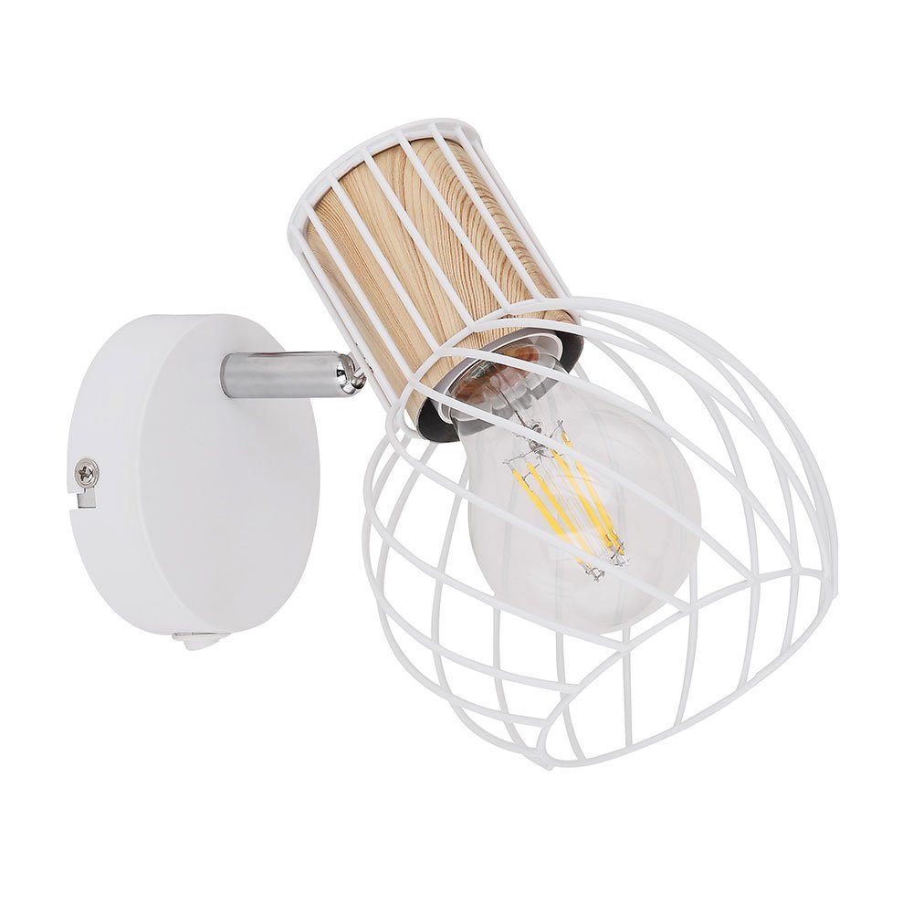 GLOBO LIGHTING Wandleuchte, Leuchtmittel nicht inklusive, Wand Lampe Metall Leuchte Holz Spot Beweglich Schlaf Zimmer
