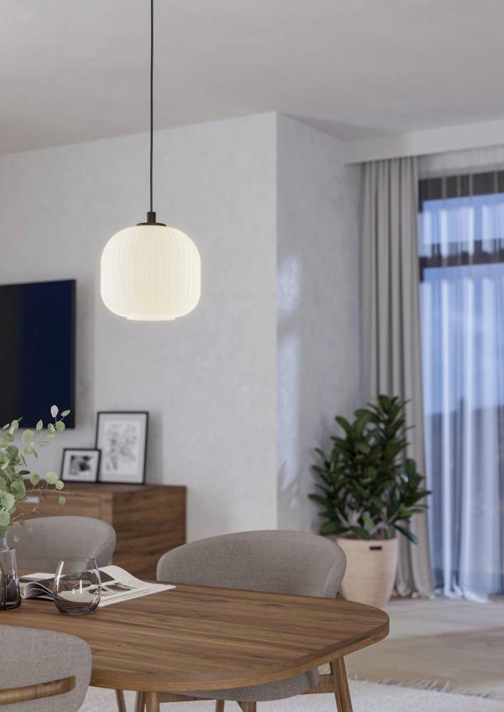 EGLO Hängeleuchte MANTUNALLE Pendellampe, Stahl, Glas, IP20, E27, Esstischl günstig online kaufen