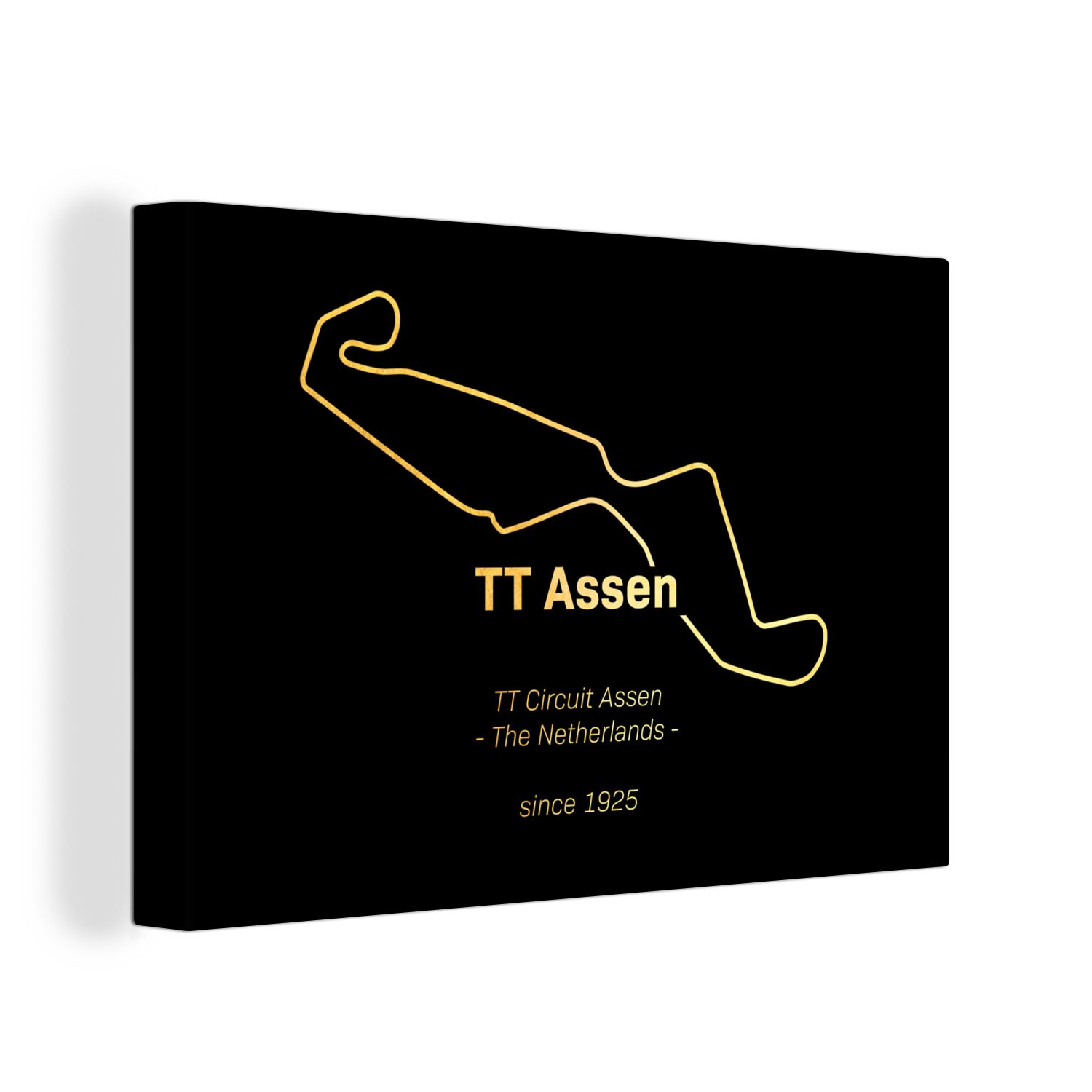 OneMillionCanvasses® Leinwandbild TT Assen - Gold - Niederlande, (1 St), Wandbild Leinwandbilder, Aufhängefertig, Wanddeko, 30x20 cm