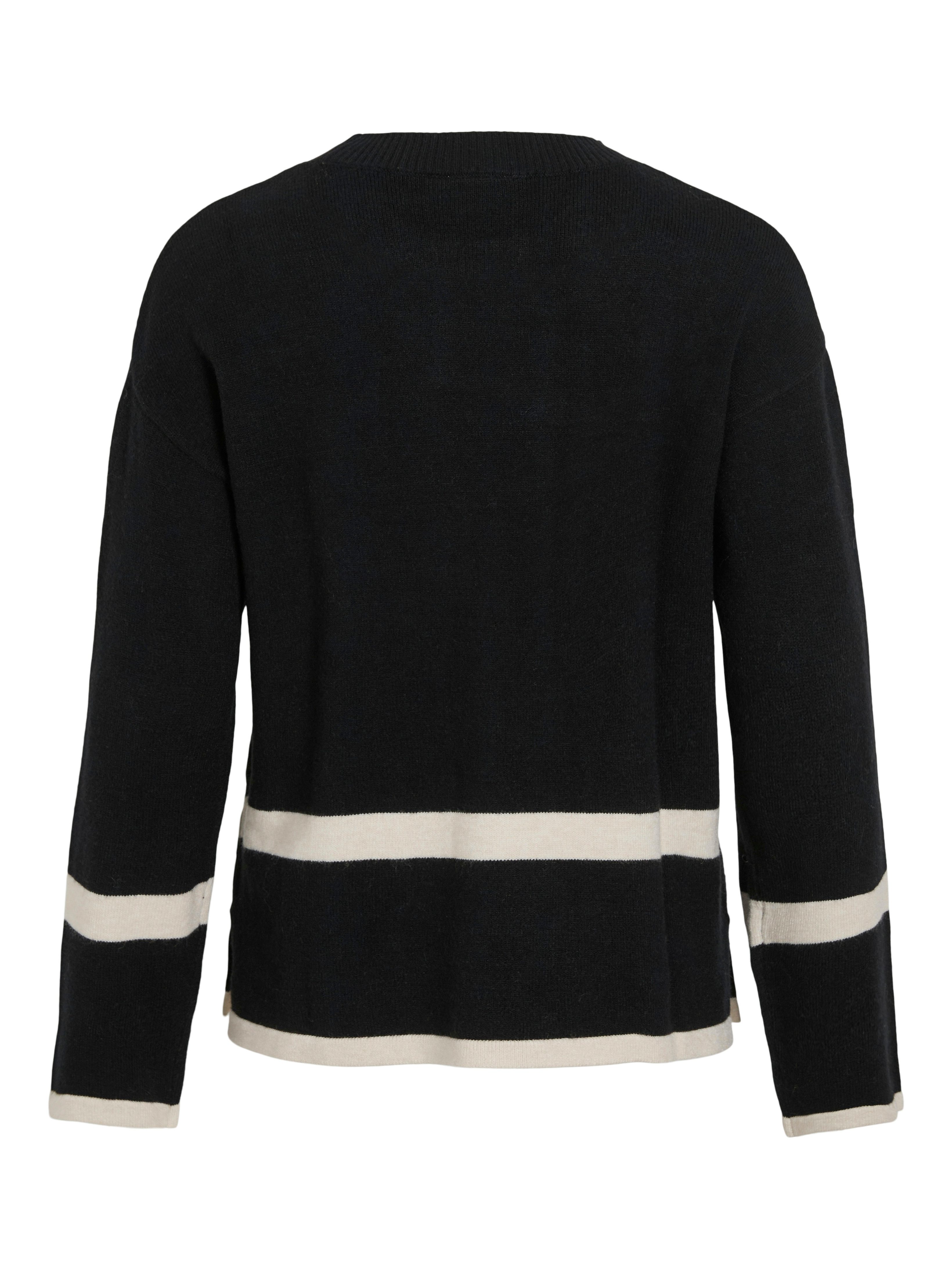 Vila Rundhalspullover VIRIL O-NECK OVERSIZE L/S KNIT TOP- NOOS Materialmix, oversize
