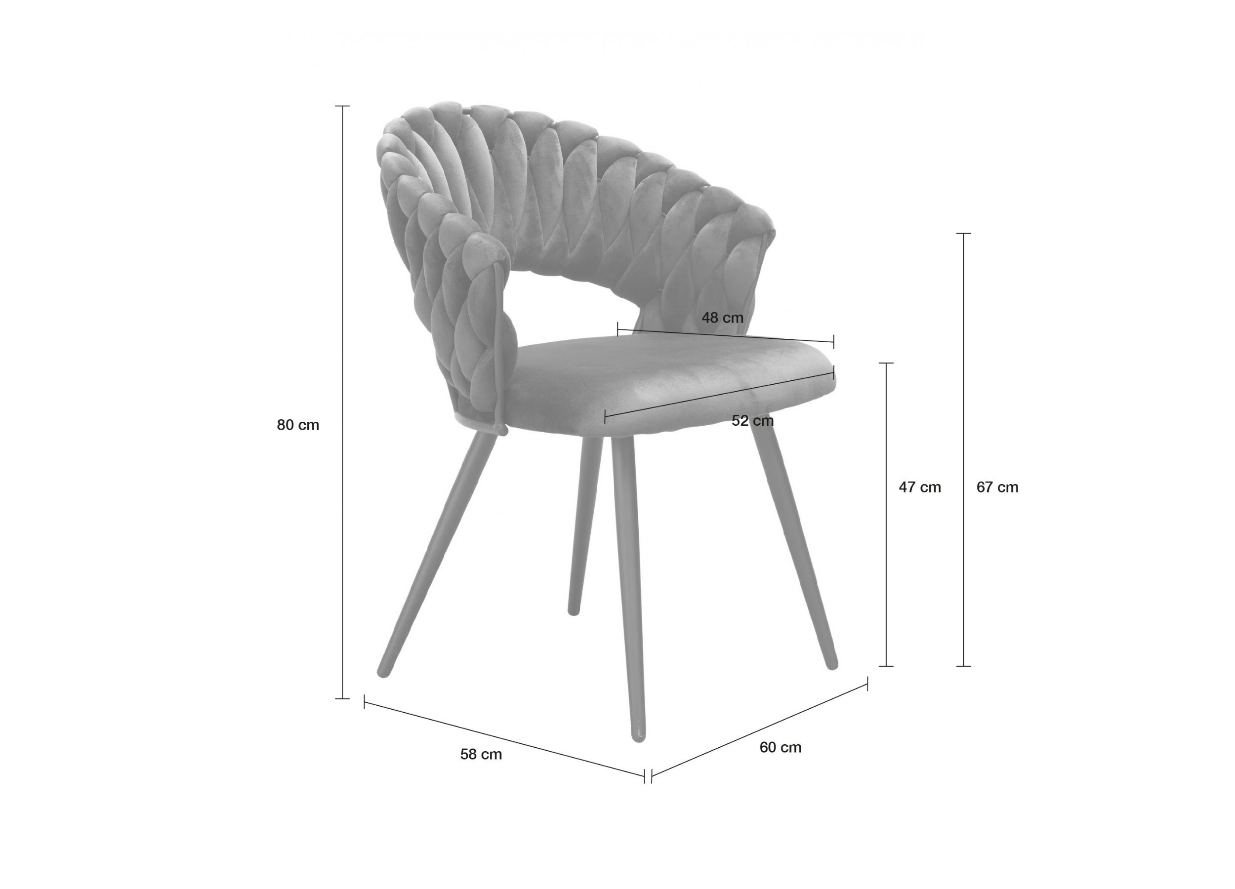 LC Home Esszimmerstuhl »Nancy« Flechtoptik Samt Armlehnstuhl Designerstuhl (Einzelstuhlset, 1 St), Gestell aus Metall