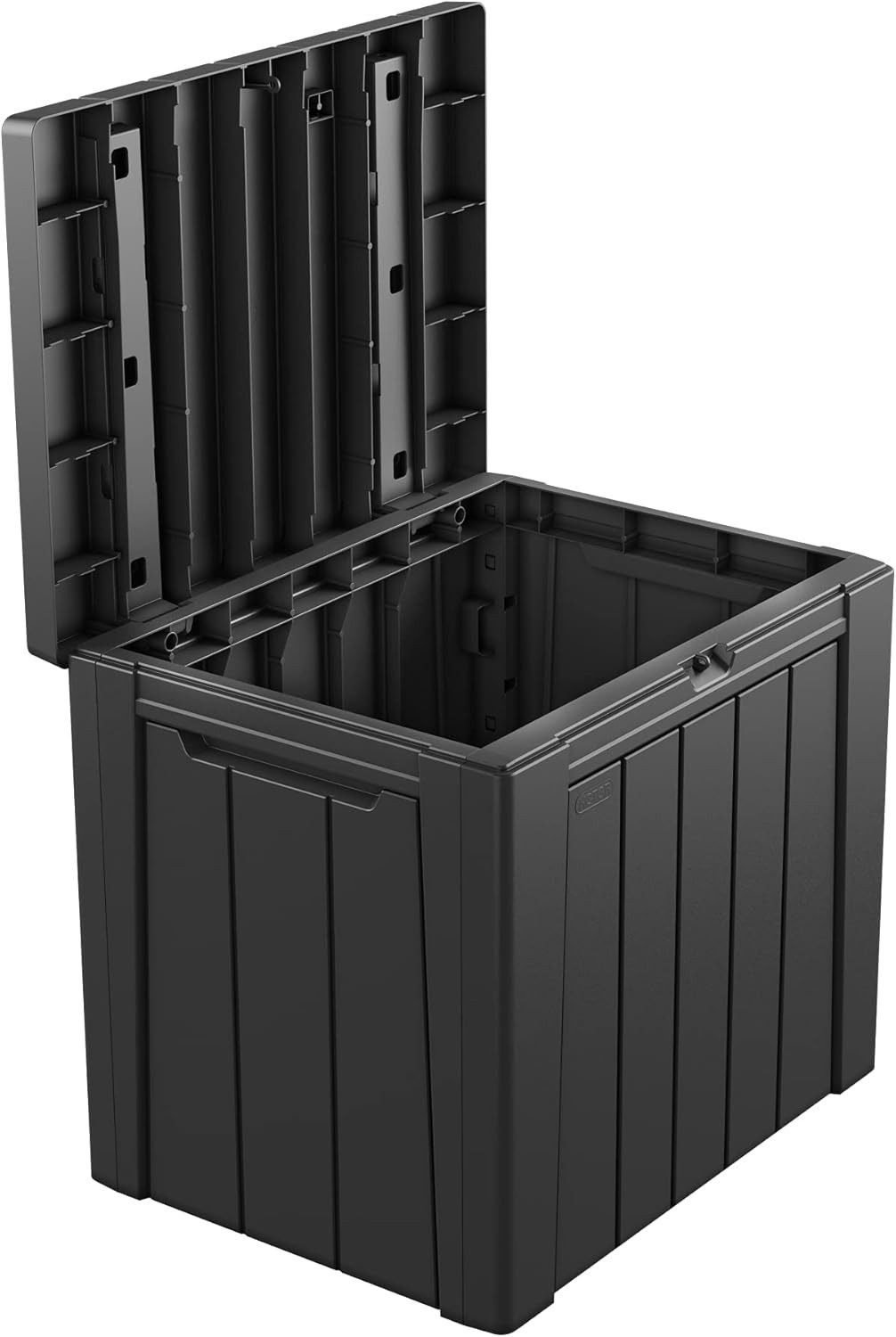 Keter Aufbewahrungsbox Kissenbox Gartenbox Urban Terrassenbox Auflagenbox Kissentruhe 113L, UV-beständiger Kunststoff in Holzoptik, mit Griffmulden