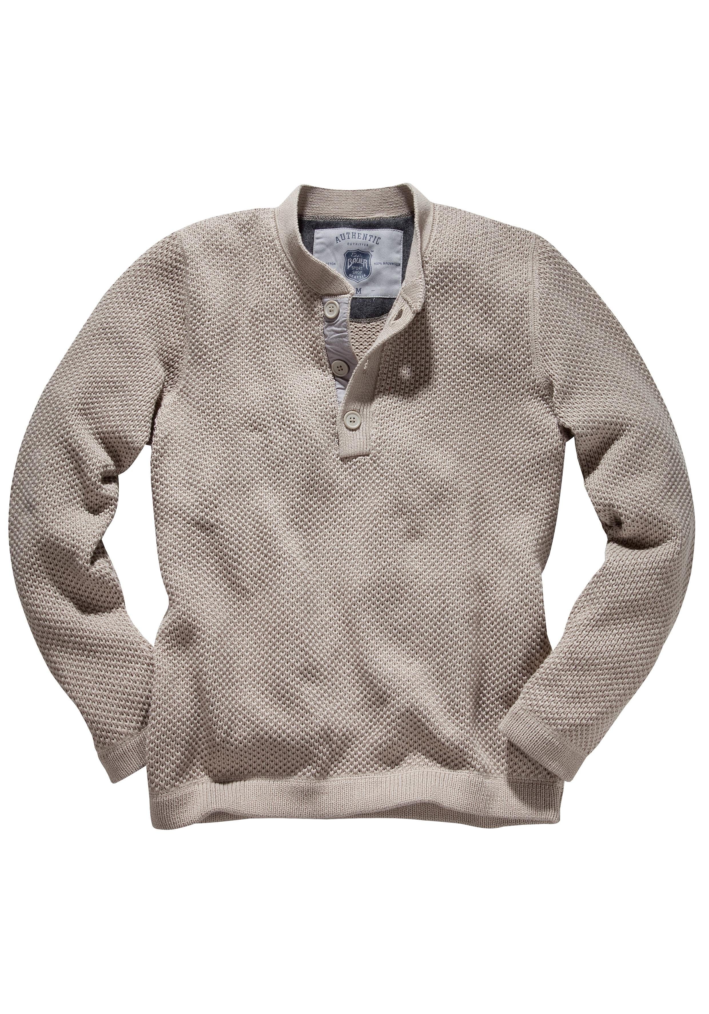 Eddie Bauer Strickpullover Grobstrick-Herren-Henley Pullover online