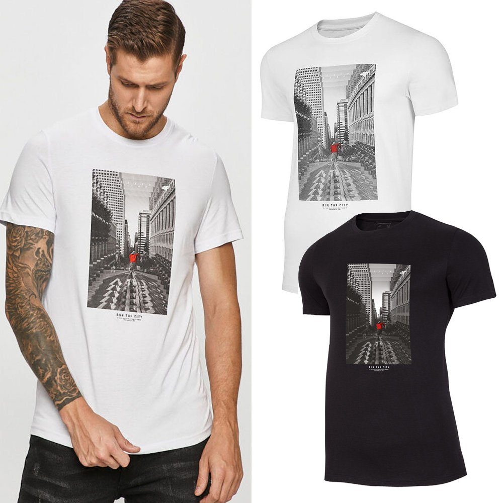 4F T-Shirt 4F Sport - Run the City- Herren T-Shirt aus Baumwolle weiß