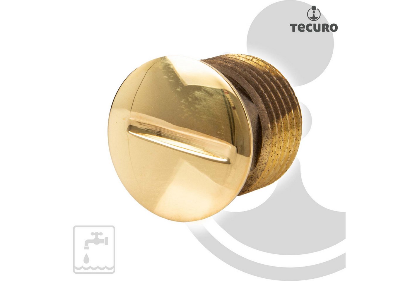 Thumbnail - tecuro Gewindefitting Verschluss - Stopfen AG G 1/2 Zoll, optional mit Rosette, 1/2 Zoll
