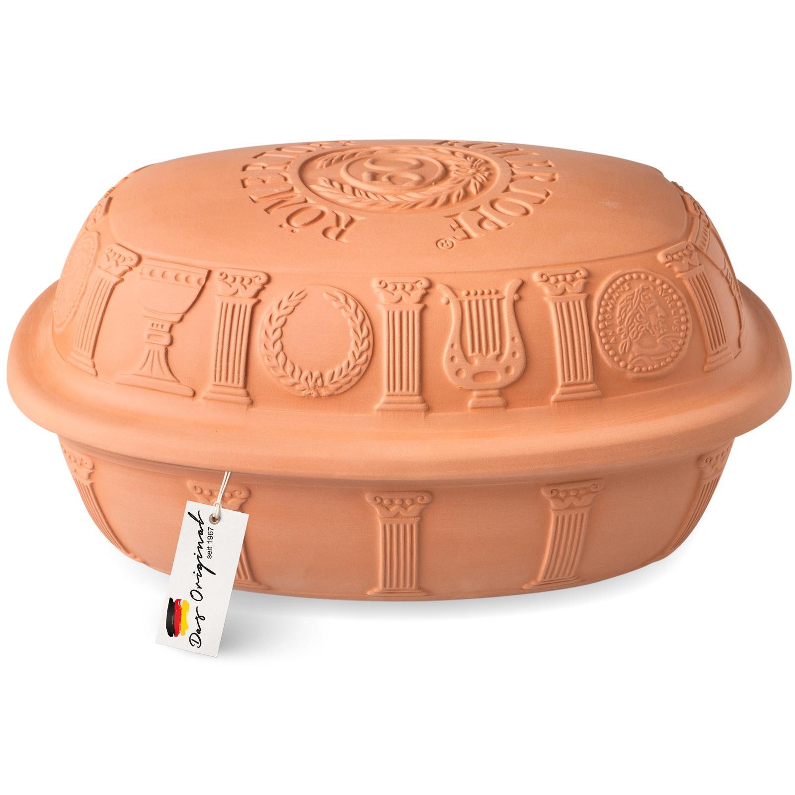 RÖMERTOPF Bräter 50 Jahre JUBILÄUM Bräter, 5 Liter, Keramik, Keramik (Set, Terracotta), antihaft