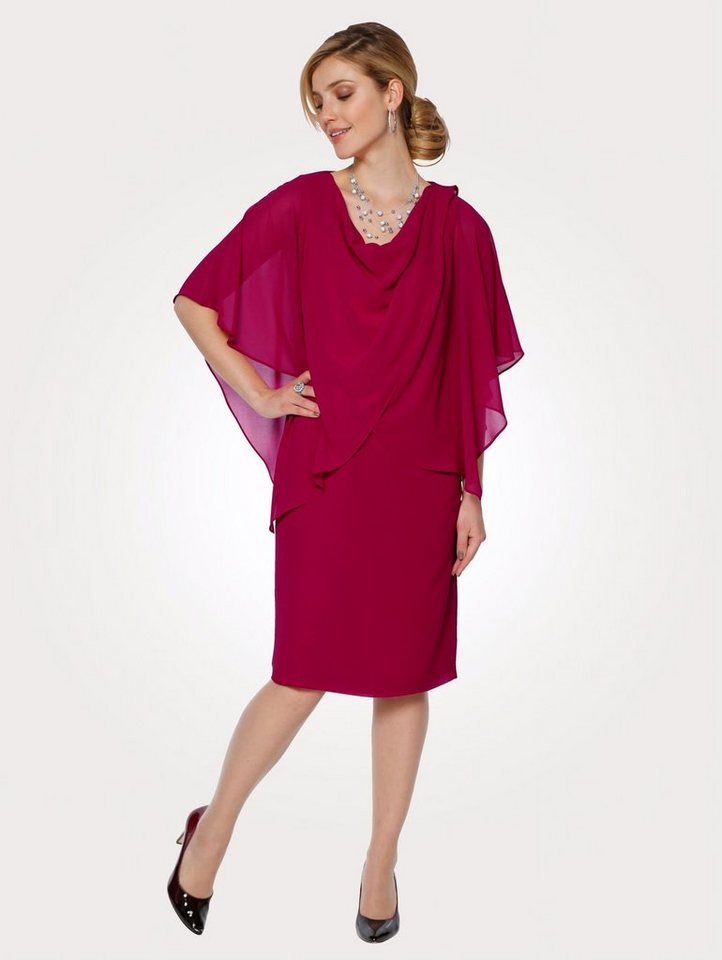 Mona Kleid mit festem Überwurf in rosa