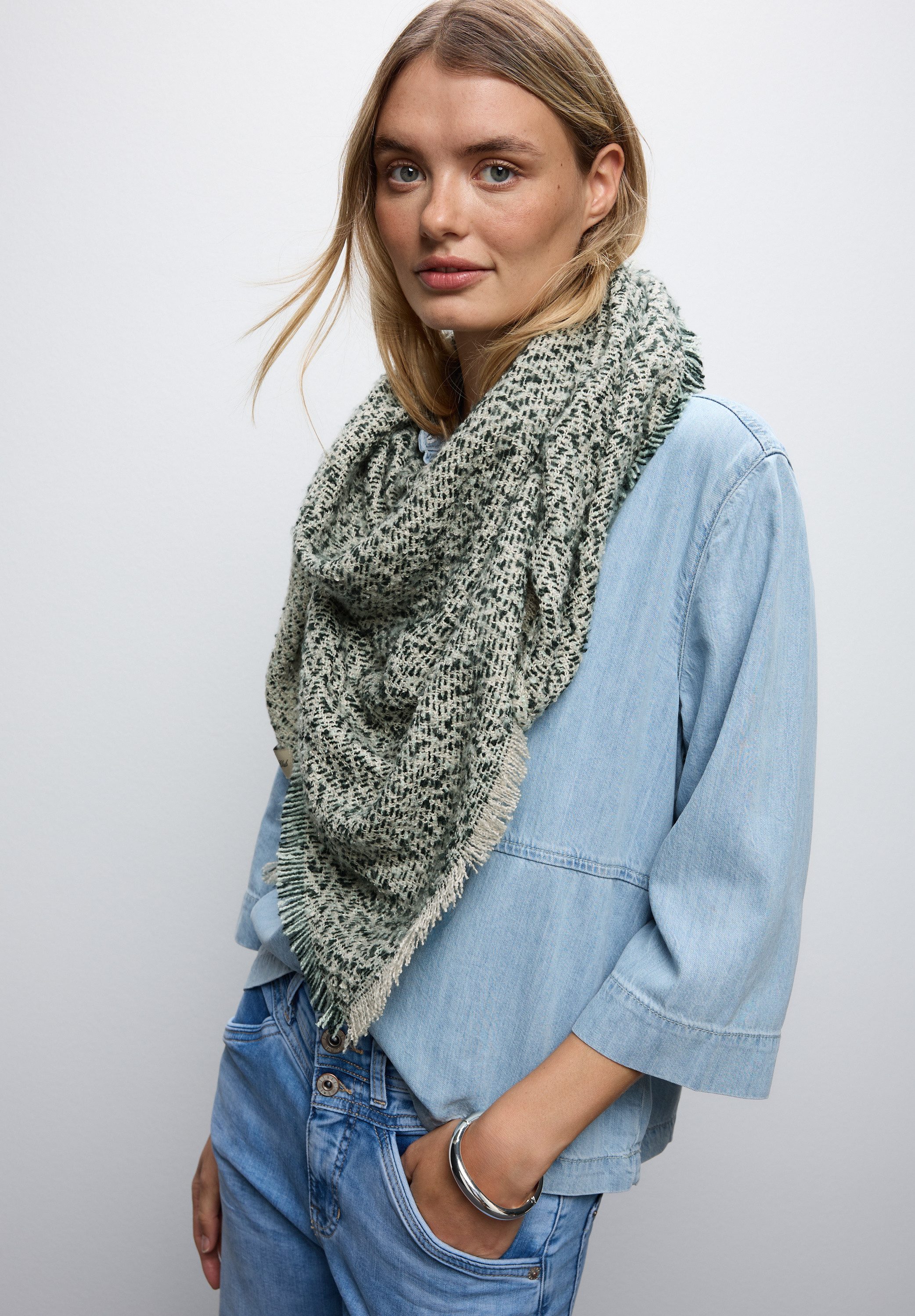 STREET ONE Halstuch, mit Fransenkante