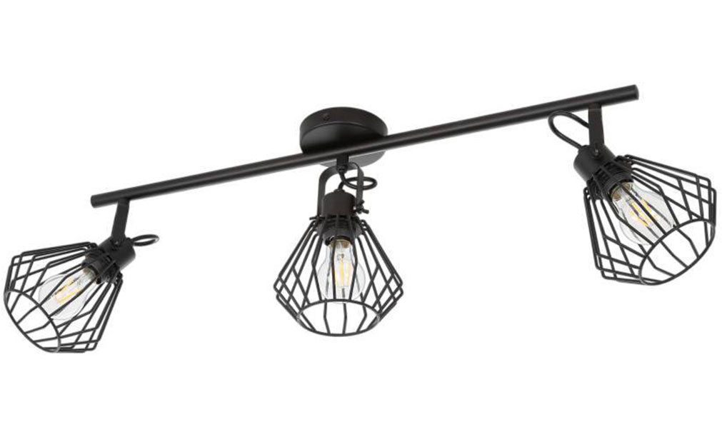 EGLO Deckenspot TABILLANO Deckenstrahler, Stahl, IP20, E27, Wohnzimmerlampe, Flurlampe, ohne Leuchtmittel, Spot, L77,5 x B11 cm, schwarz, 3X40W exkl.
