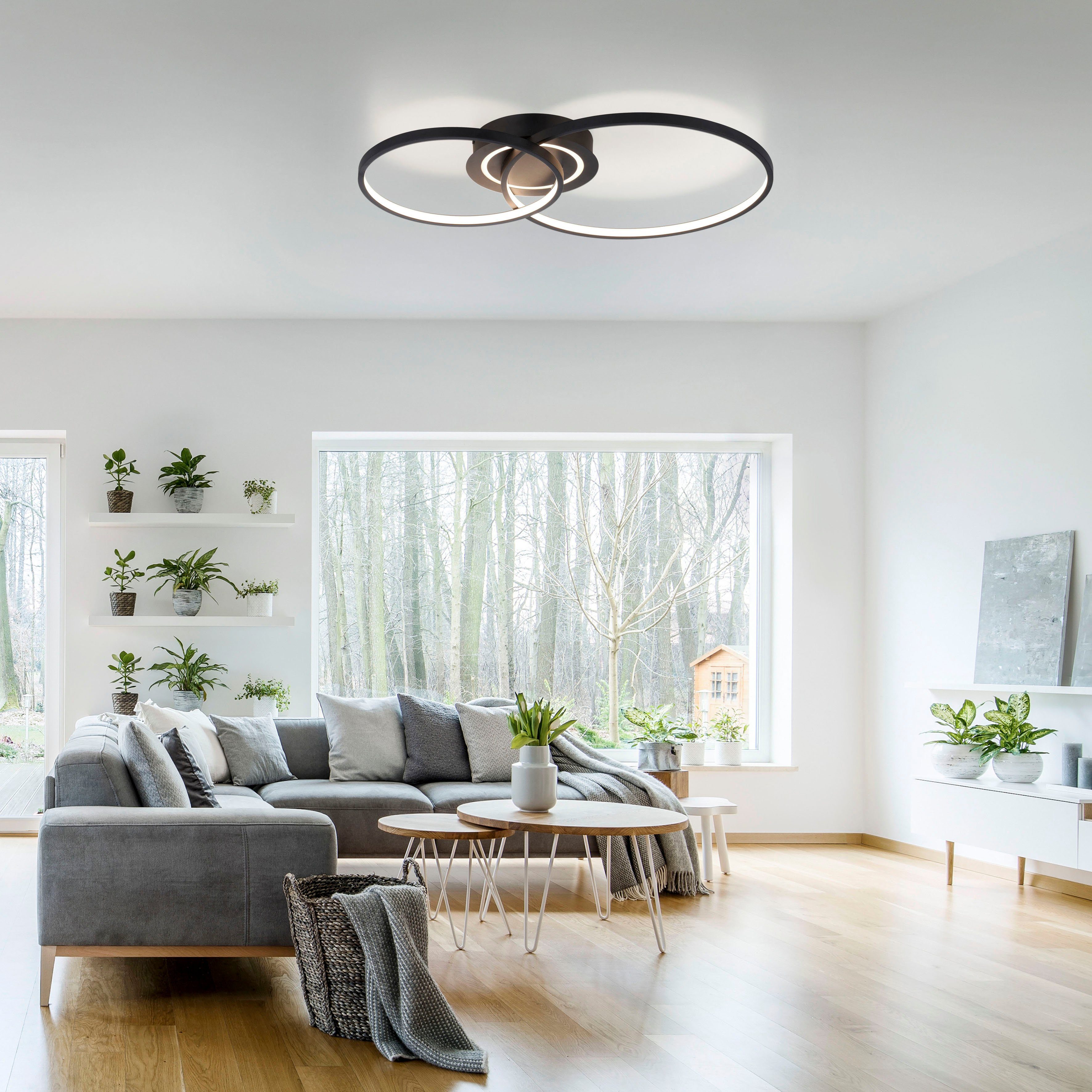 JUST LIGHT LED Deckenleuchte ASMINA, LED fest integriert, Warmweiß