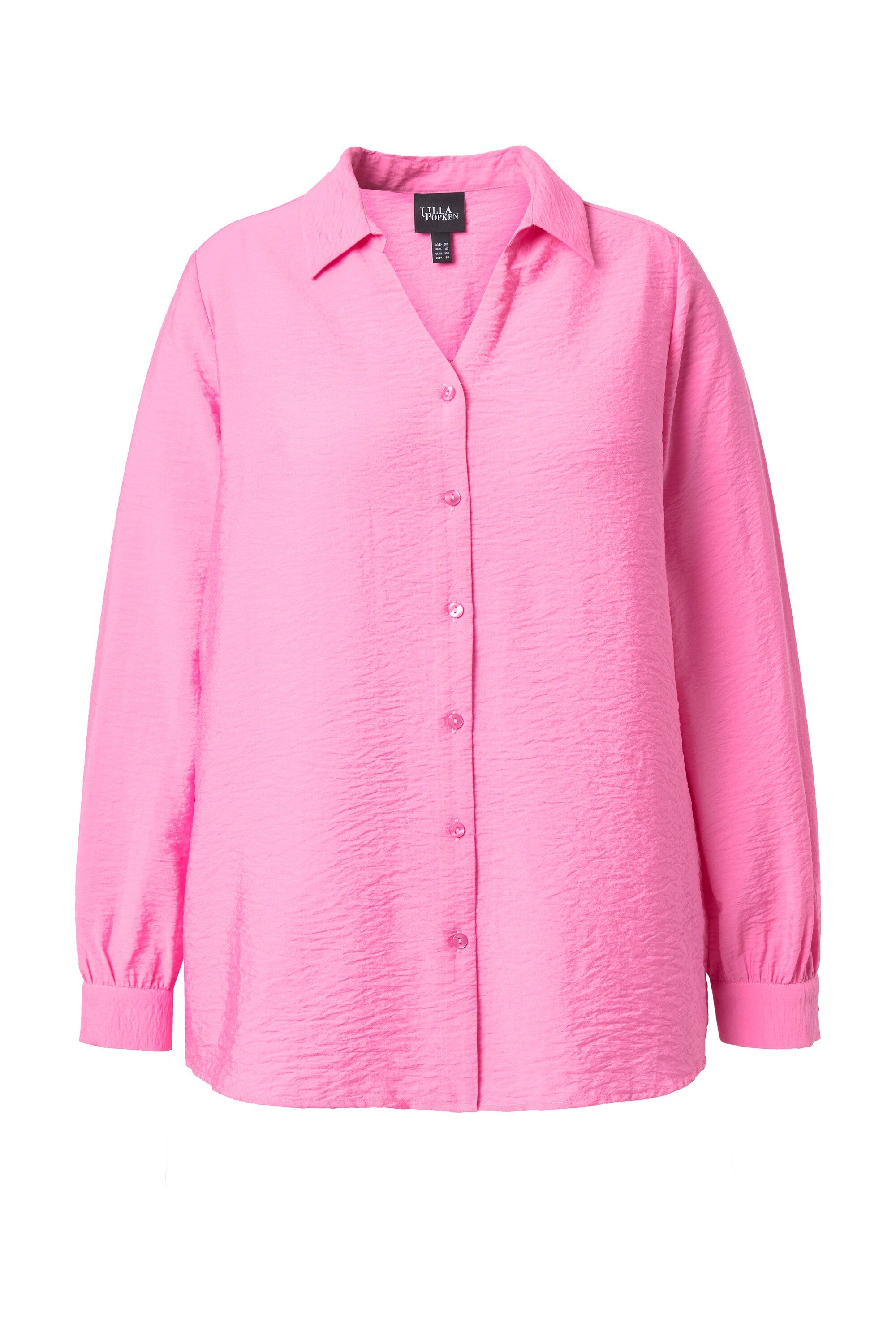Satinbluse Bluse Struktur Hemdkragen Langarm