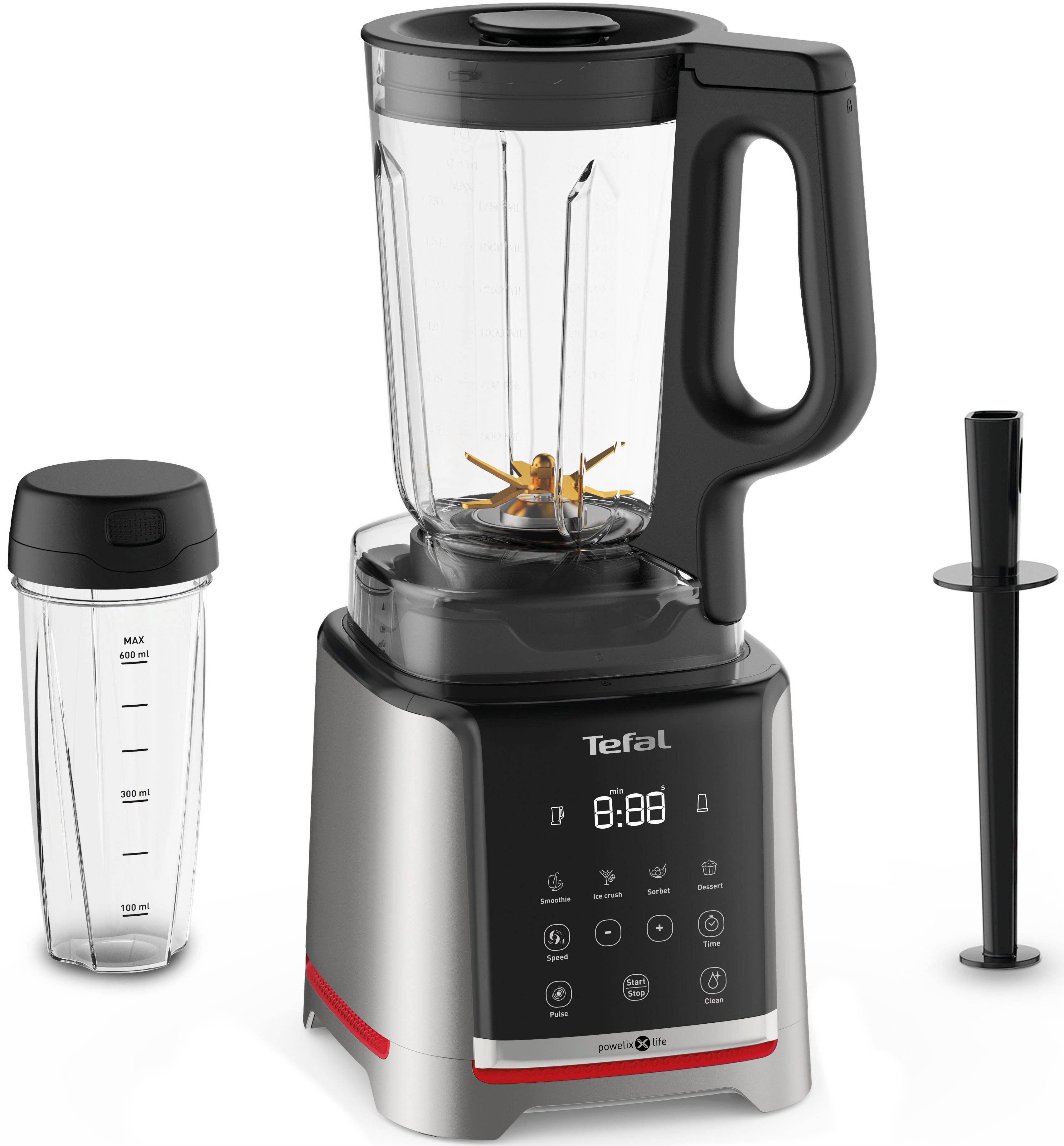 Tefal Standmixer BL91HD Infiny Mix+ Highspeed, 1600 W, 5 automatische Programme, Klingen mit Titanbeschichtung