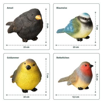 VERDOBA Gartenfigur Gartenfiguren wetterfeste Vögel, Adler, Eichhörnchen und Igel Deko