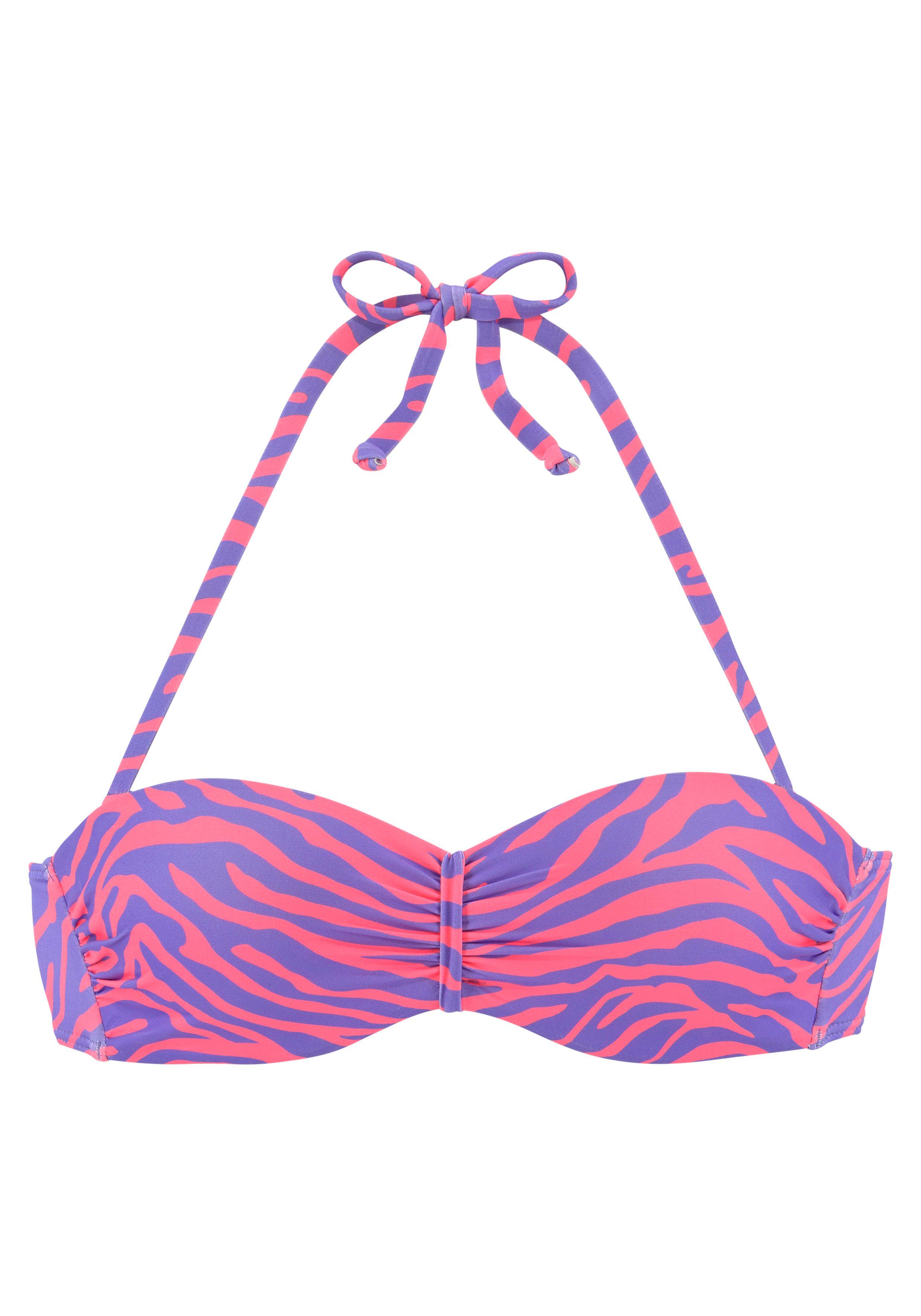 Venice Beach Bügel-Bandeau-Bikini-Top Fjella, in zweifarbiger Animal-Optik. € 36,99