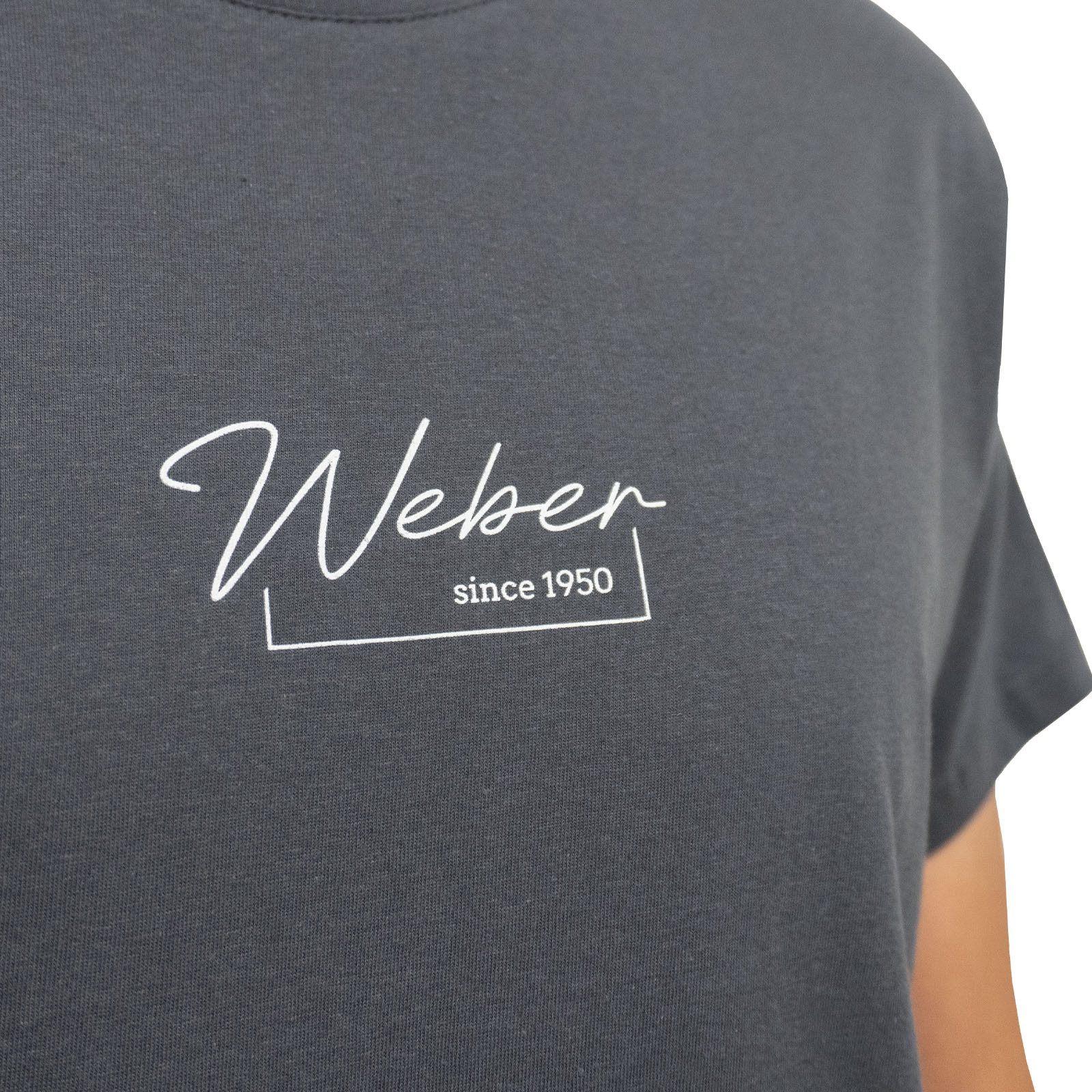 Weber GmbH Print-Shirt Weber Since 1950 T-Shirt grau (1-tlg) Aufdruck, stra günstig online kaufen