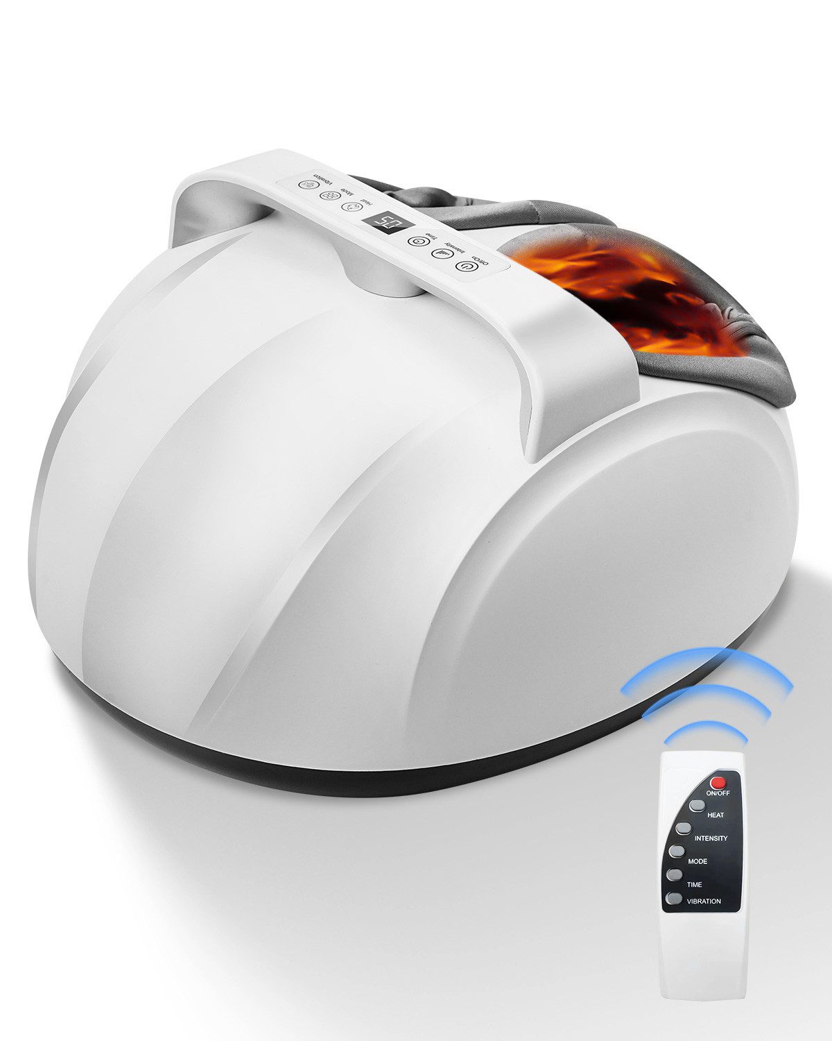 MCURO Fußmassagegerät 360° Luftdruckmassage Füße Shiatsu Massagegerät mit Wärmefunktion, 5 Modi & 9 Intensitätsstufen Elektrische fußmassageräte, Shiatsu-Fußmassagegerät mit Timer, geeignet für Zuhause und Büro, Abnehmbares Innenfutter,leicht zu reinigen,ideales Geschenk