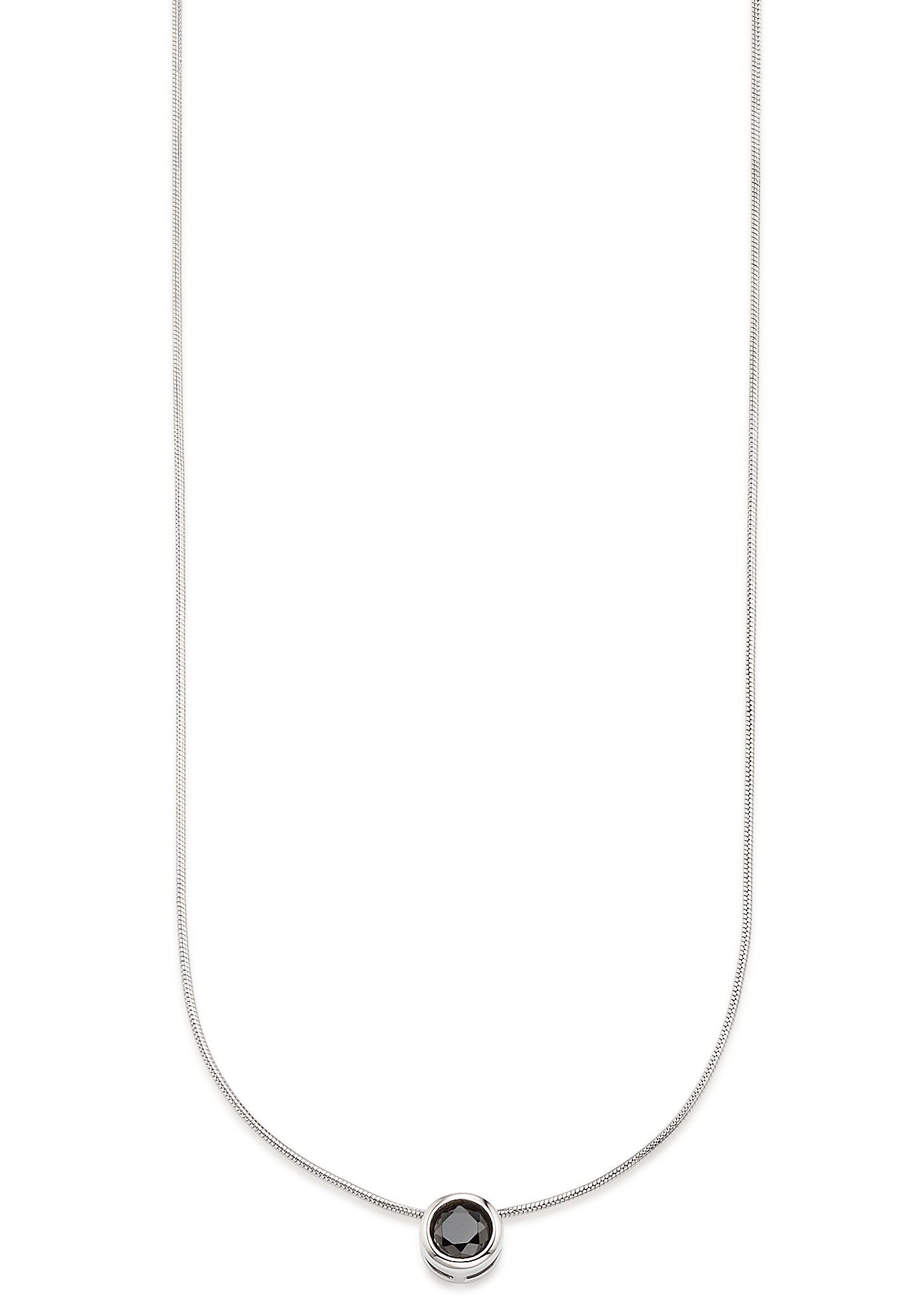 Bruno Banani Kette mit Anhänger Schmuck Geschenk Silber 925 Halsschmuck Halskette Schlangenkette Stein, mit Zirkonia (synth), Korund (synth) oder Spinell (synth)