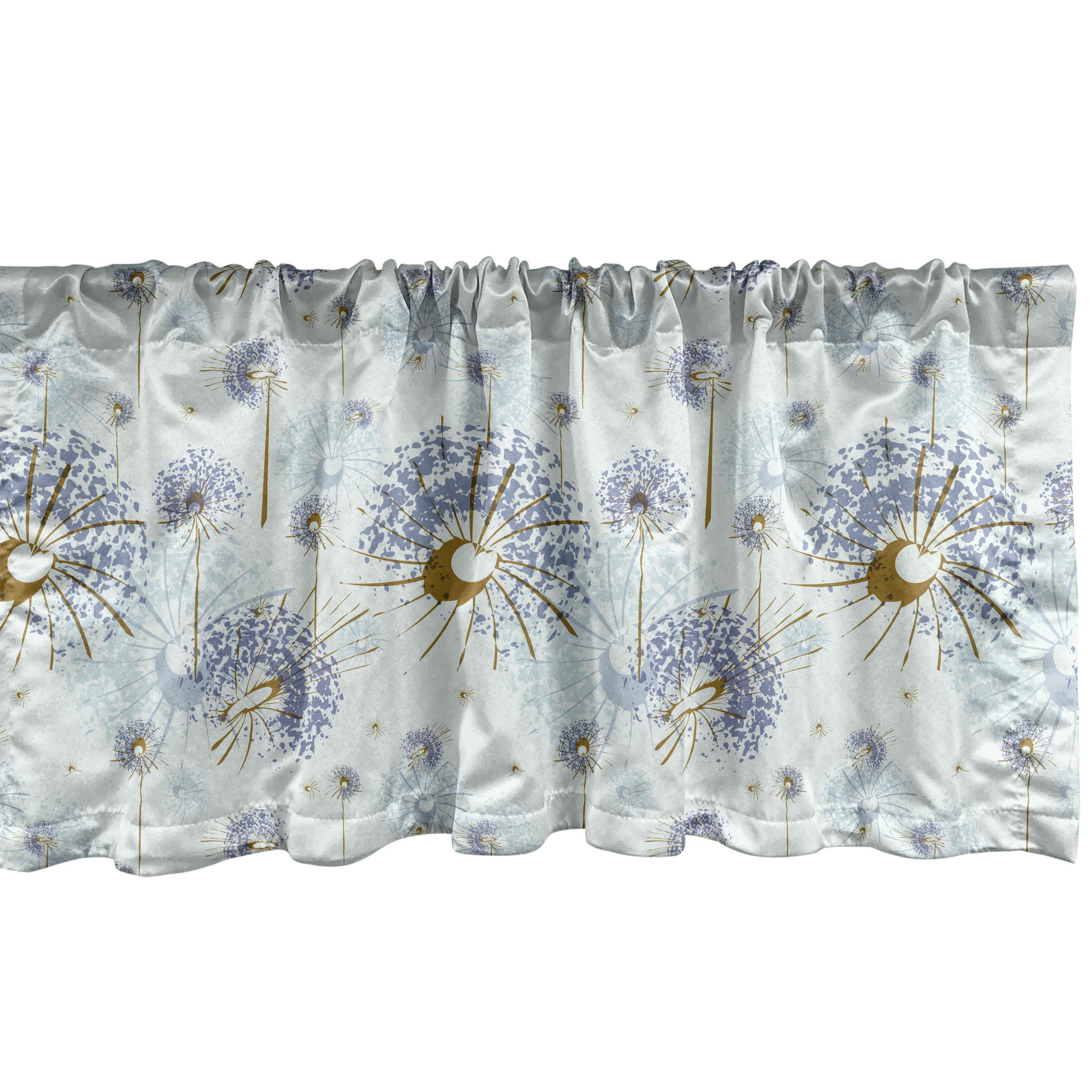 Scheibengardine Vorhang Volant für Küche Schlafzimmer Dekor mit Stangentasche, Abakuhaus, Microfaser, Löwenzahn Abstract Botanical Motiv