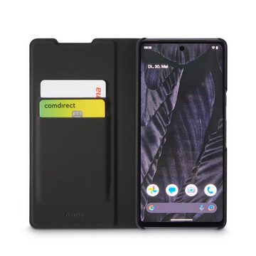 Hama Smartphone-Hülle Booklet für Google Pixel 7a, Farbe Schwarz, klappbar, Magnetverschluss, Mit Standfunktion und Einsteckfächer