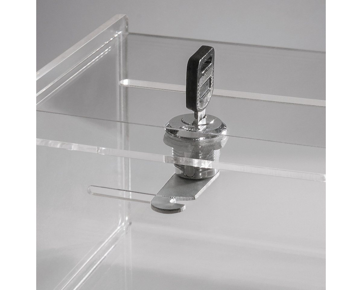 Thumbnail - Sigel Stehsammler Aktionsbox mit Schloss 150x220x150mm mit Einstecktafel glasklar.