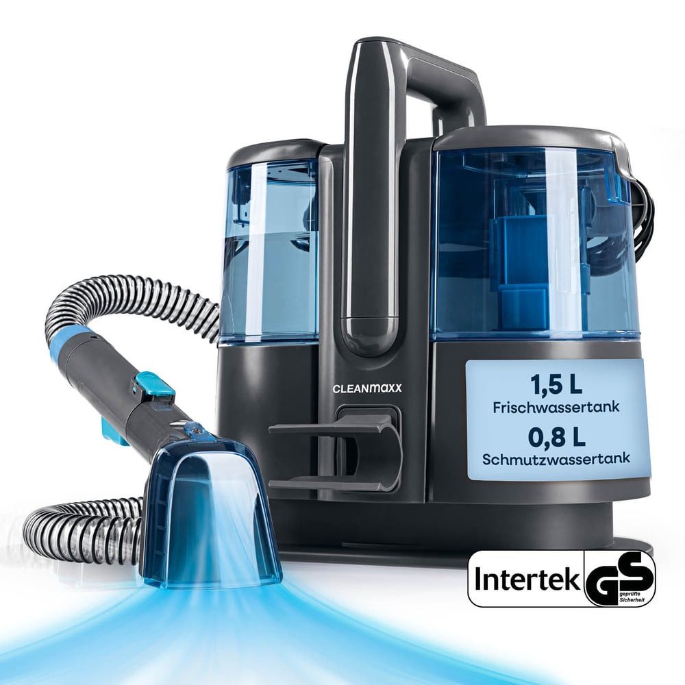 CLEANmaxx Teppichreinigungsgerät Polster und Teppichreiniger Pro Power, 600W, 600 W, 3in1: sprühen, bürsten, saugen mit Frisch- & Brauchwassertank