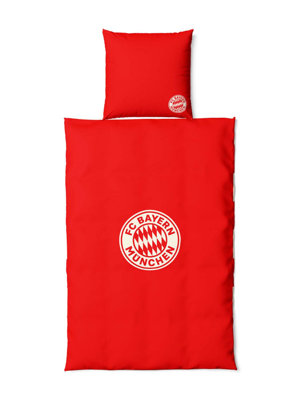 FC Bayern München Bettwäsche FC Bayern Bettwäsche Rot/Weiß, Baumwolle / Polyester, 1 teilig, angenehmes Hautgefühl