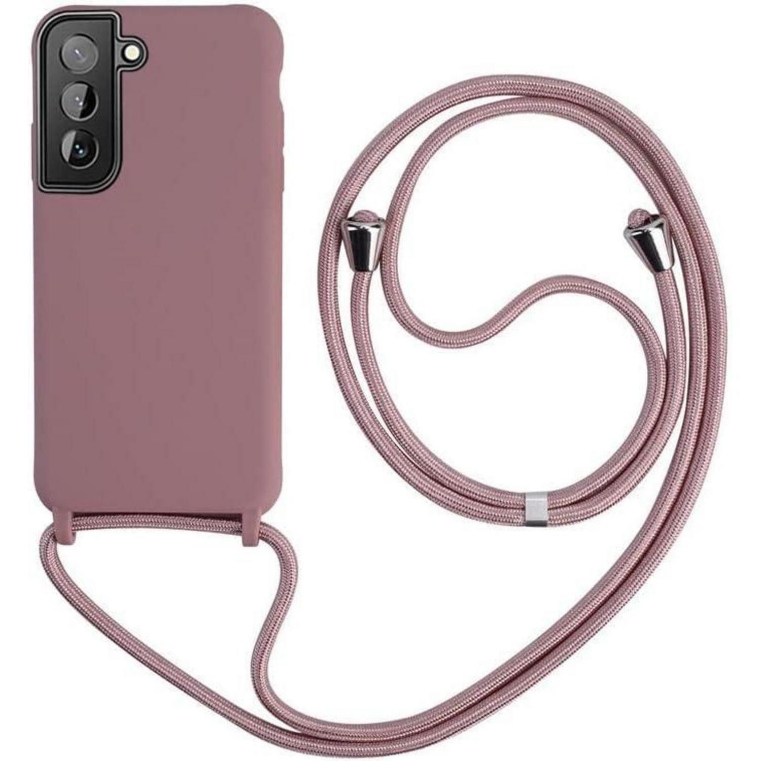 LuxusKollektion Case zum Umhängen Handyhülle S21 mit Kordel Pink