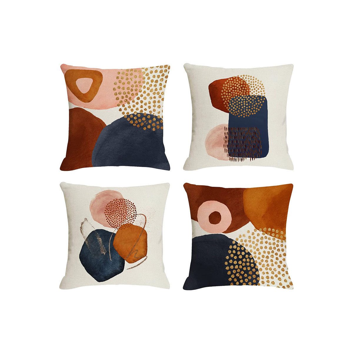 FELIXLEO Kissenbezüge Kissenbezüge Kunst Kissenbezug 45x45cm Dekokissen Sofakissen, (4 Stück)