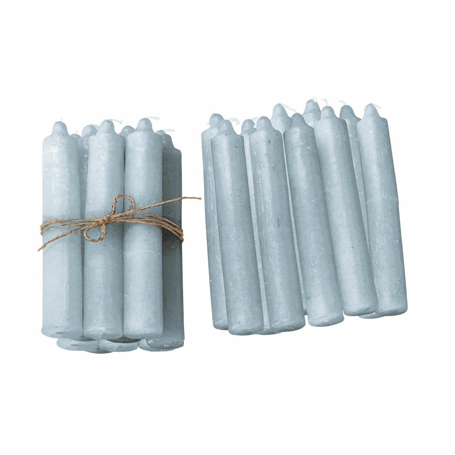 Mirabeau Stumpenkerze Kerze 20er Set Noufa graublau (20er Set, 20er Set), none
